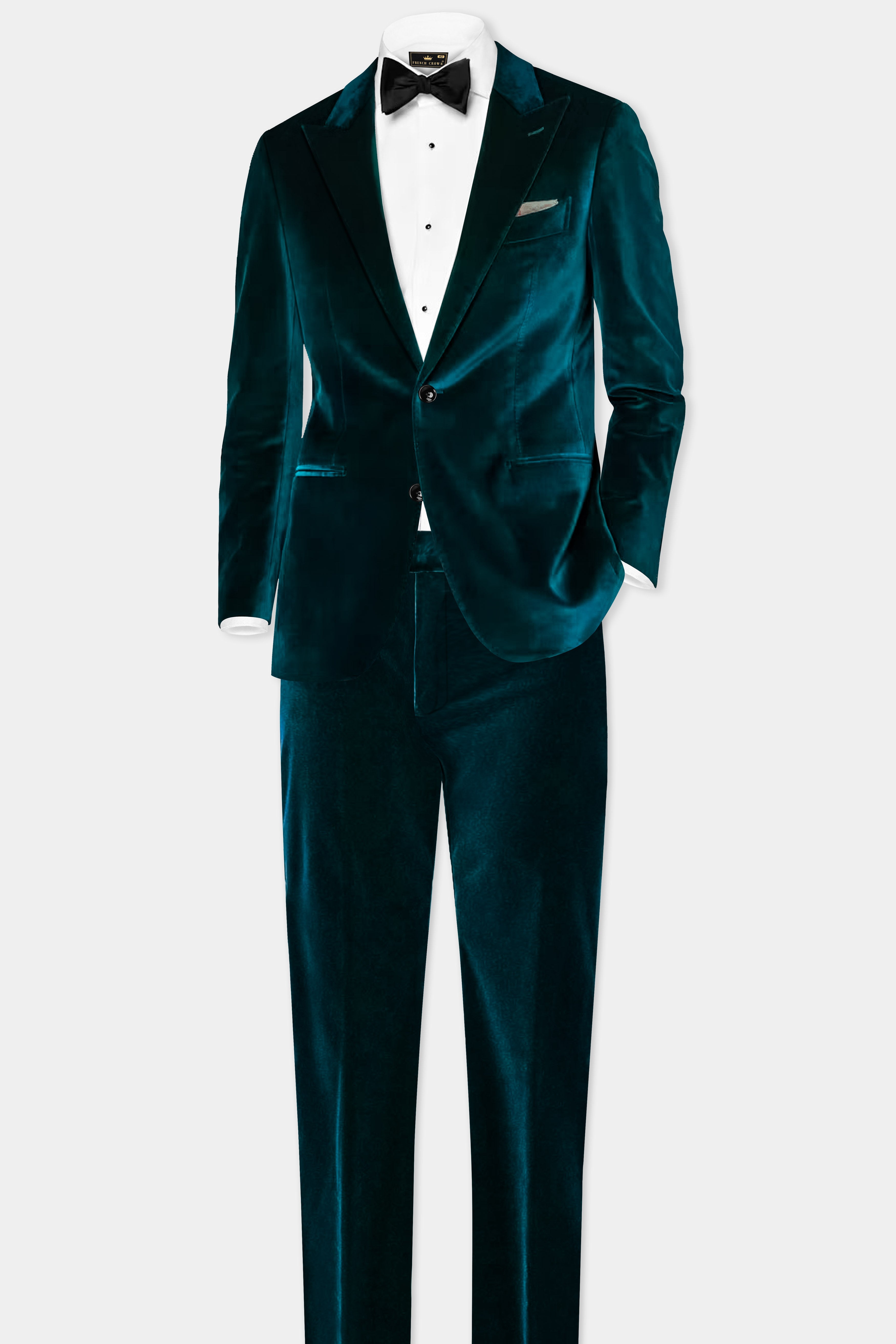 Forest Regal-Daintree Green Velvet Single Breasted Peak lapel Suit