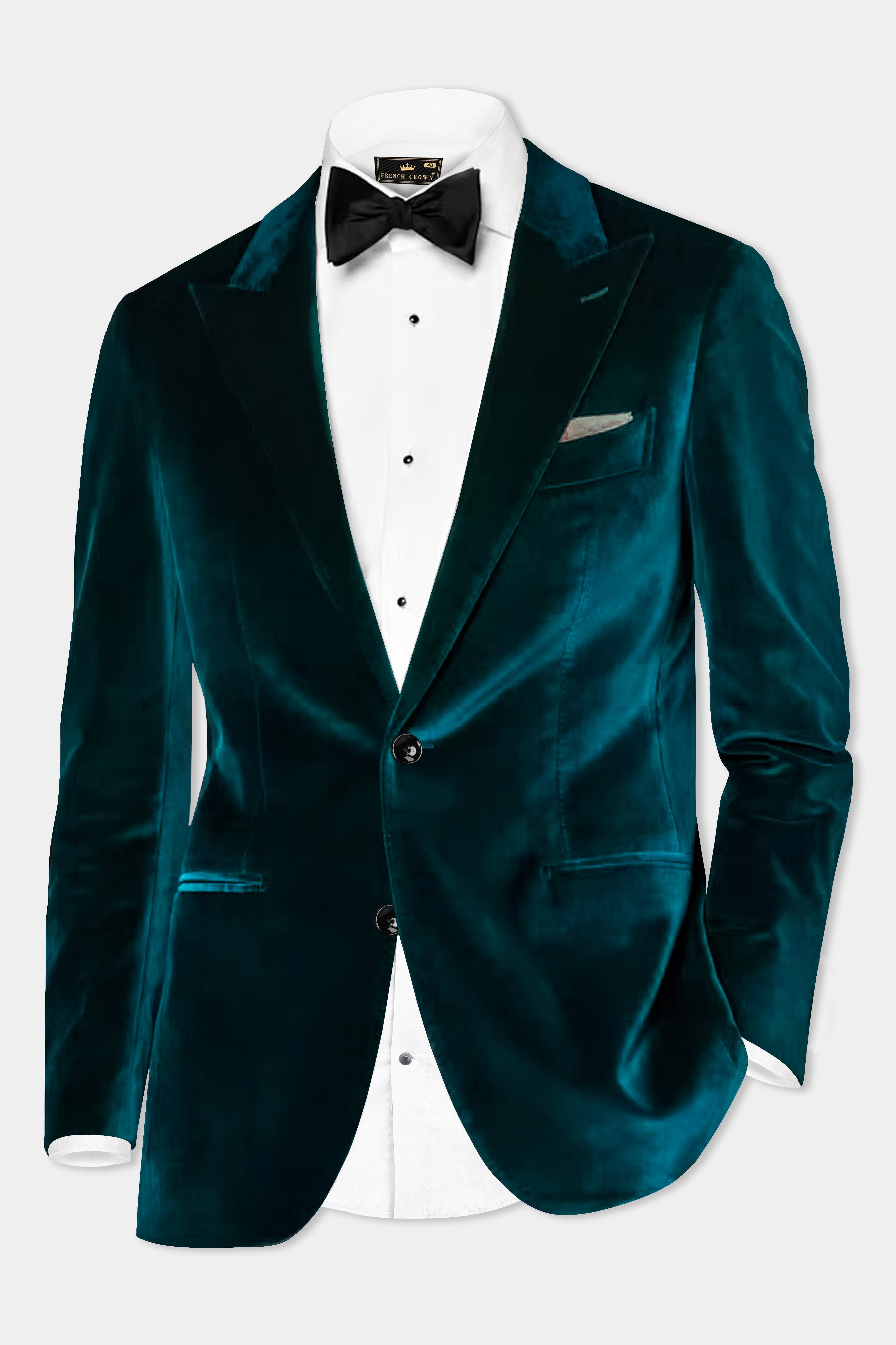 Forest Regal-Daintree Green Velvet Single Breasted Peak lapel Suit