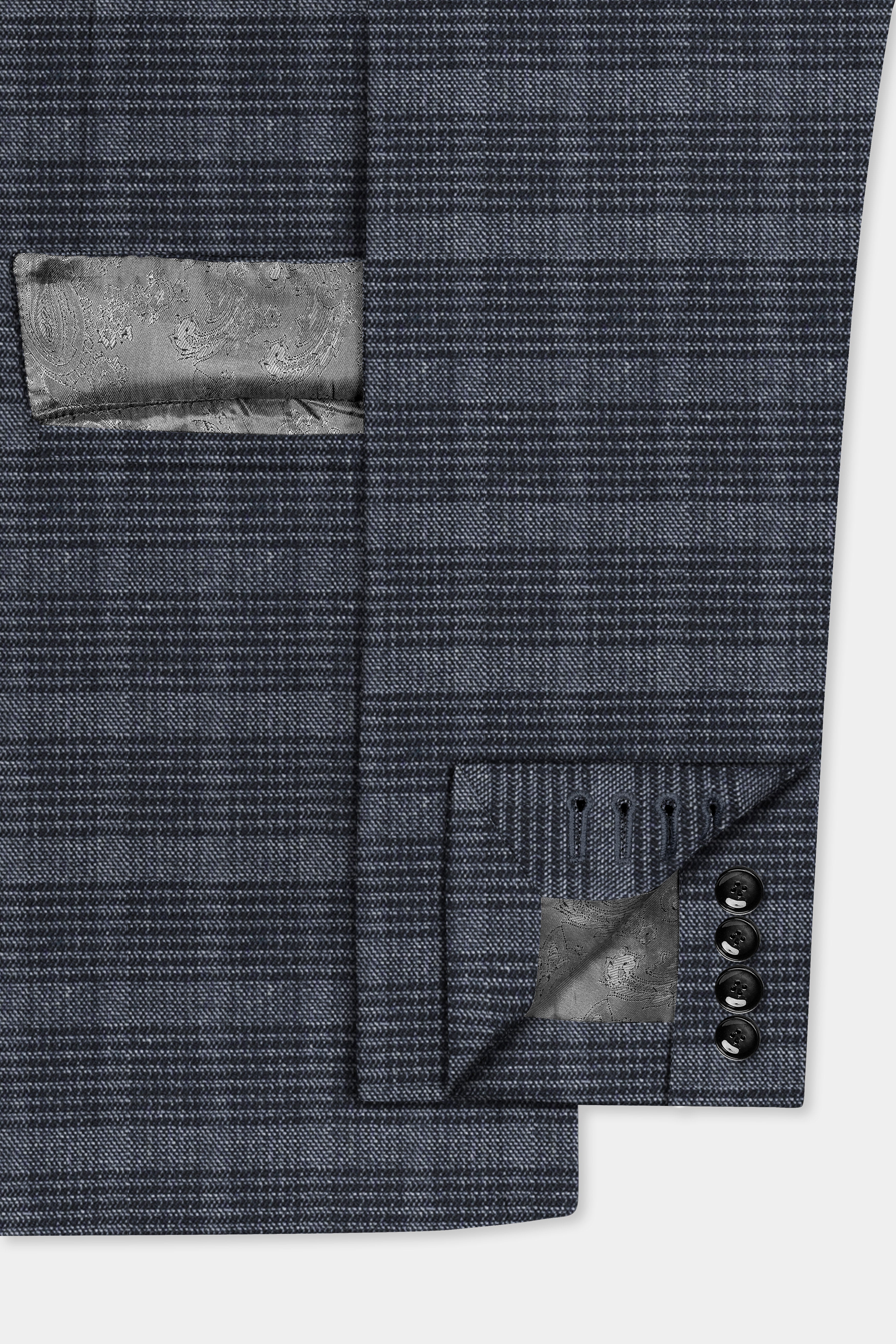 GrayLuxe-Charade Plaid Wool Rich Single Breasted Suit