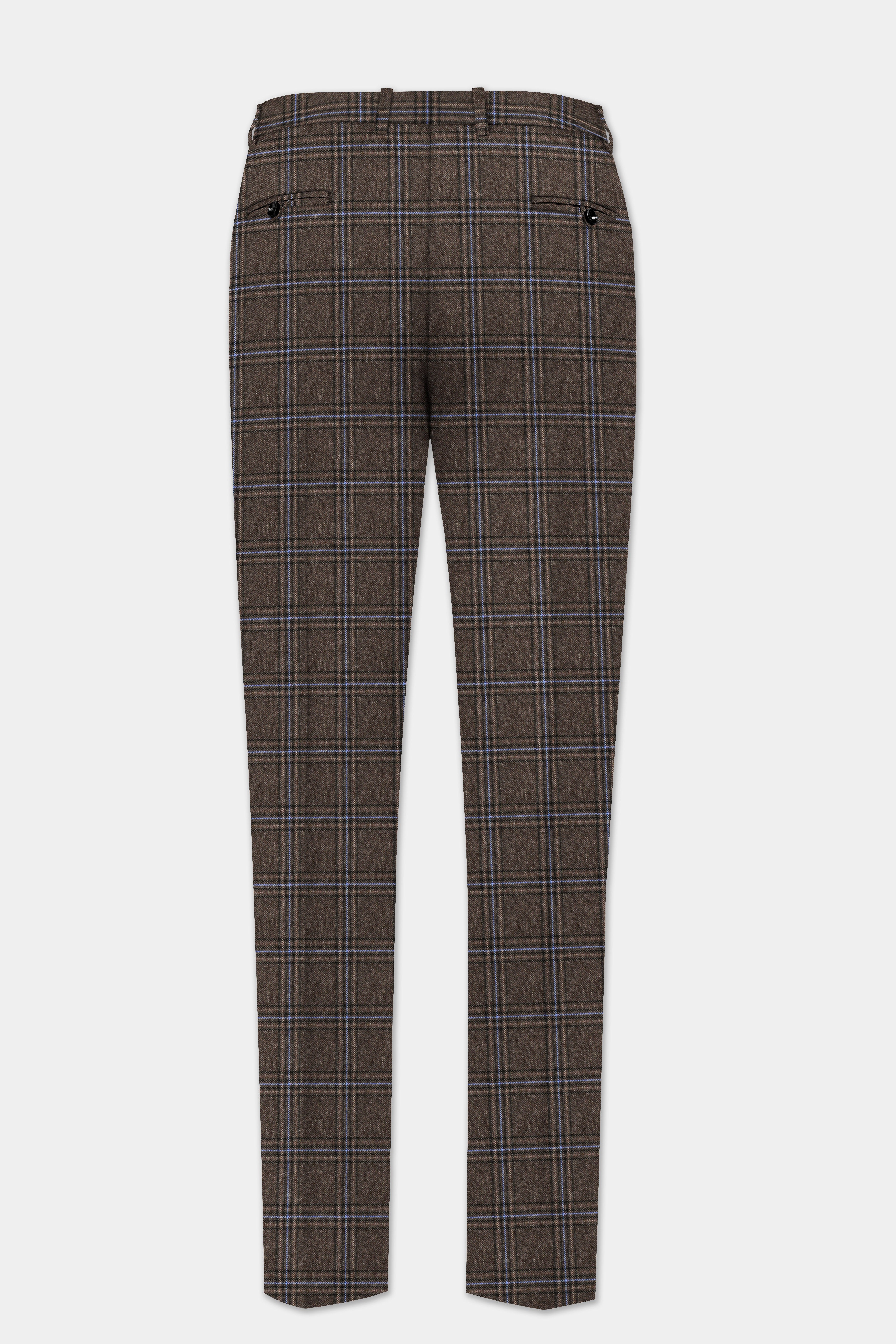 Tweed Crest-Bistre Brown Plaid Double Breasted Suit