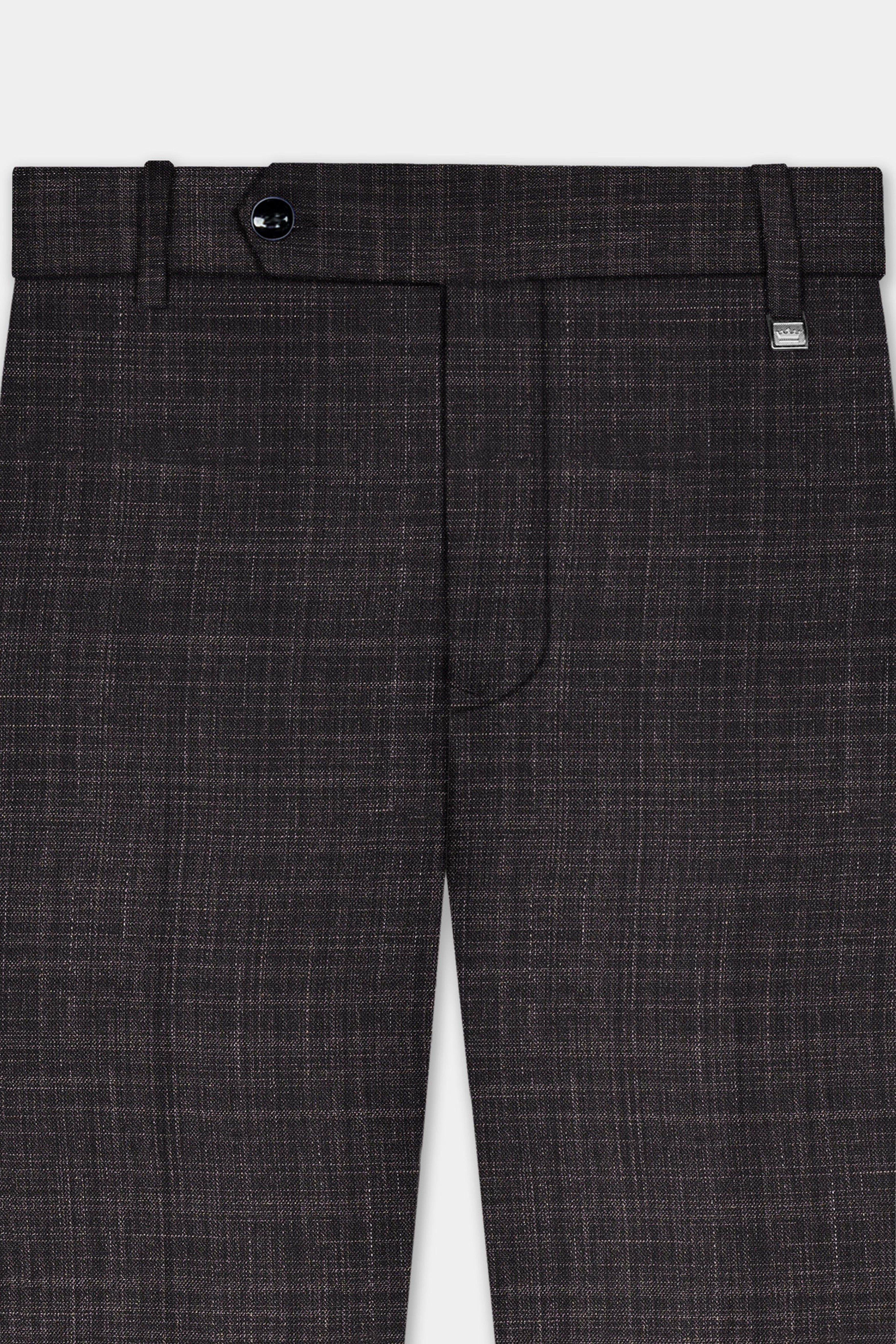 CaféNoir-Piano Brown Textured Wool Rich Double Breasted Suit