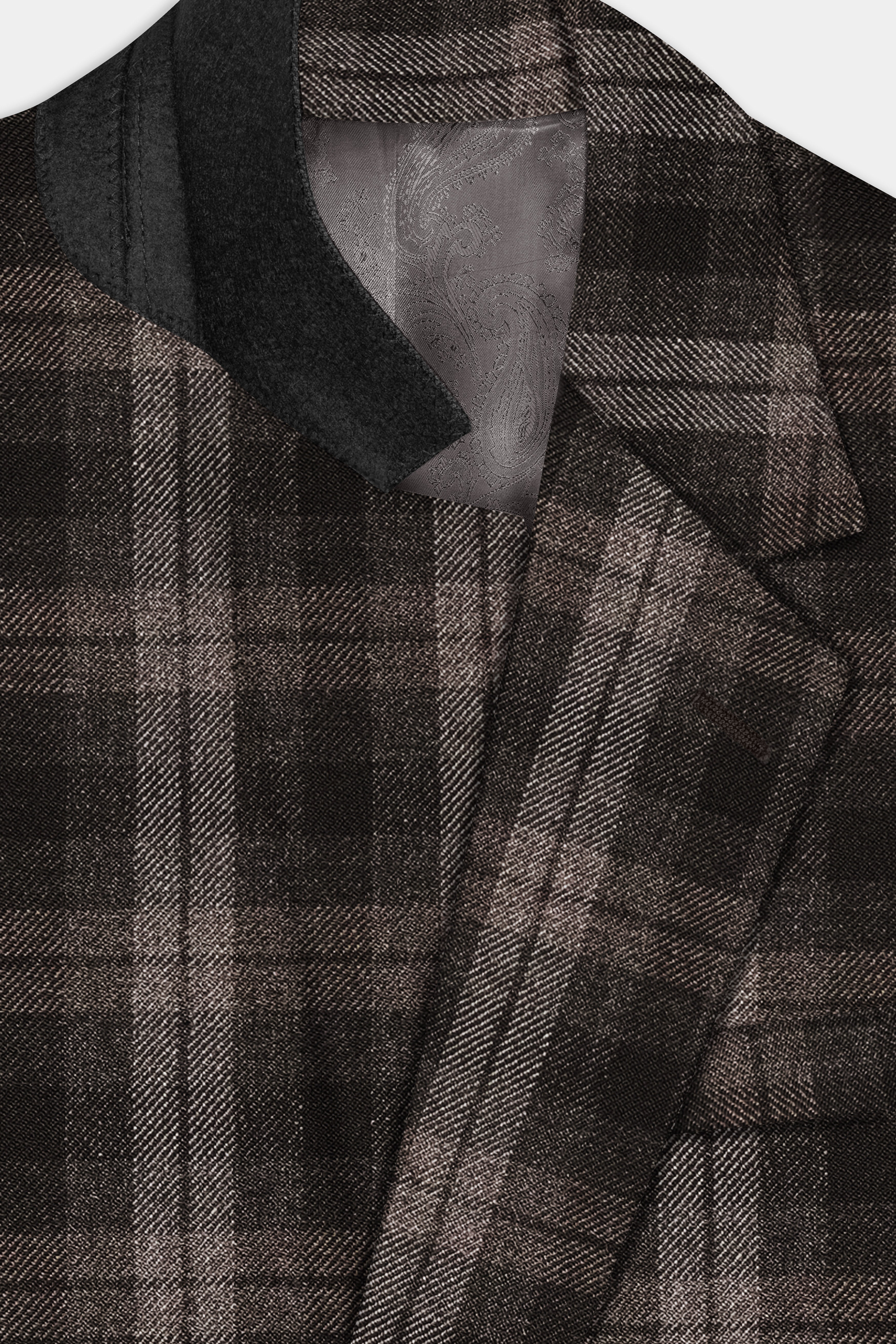 AutumnHaven-Umber Brown Plaid Tweed Single Breasted Suit