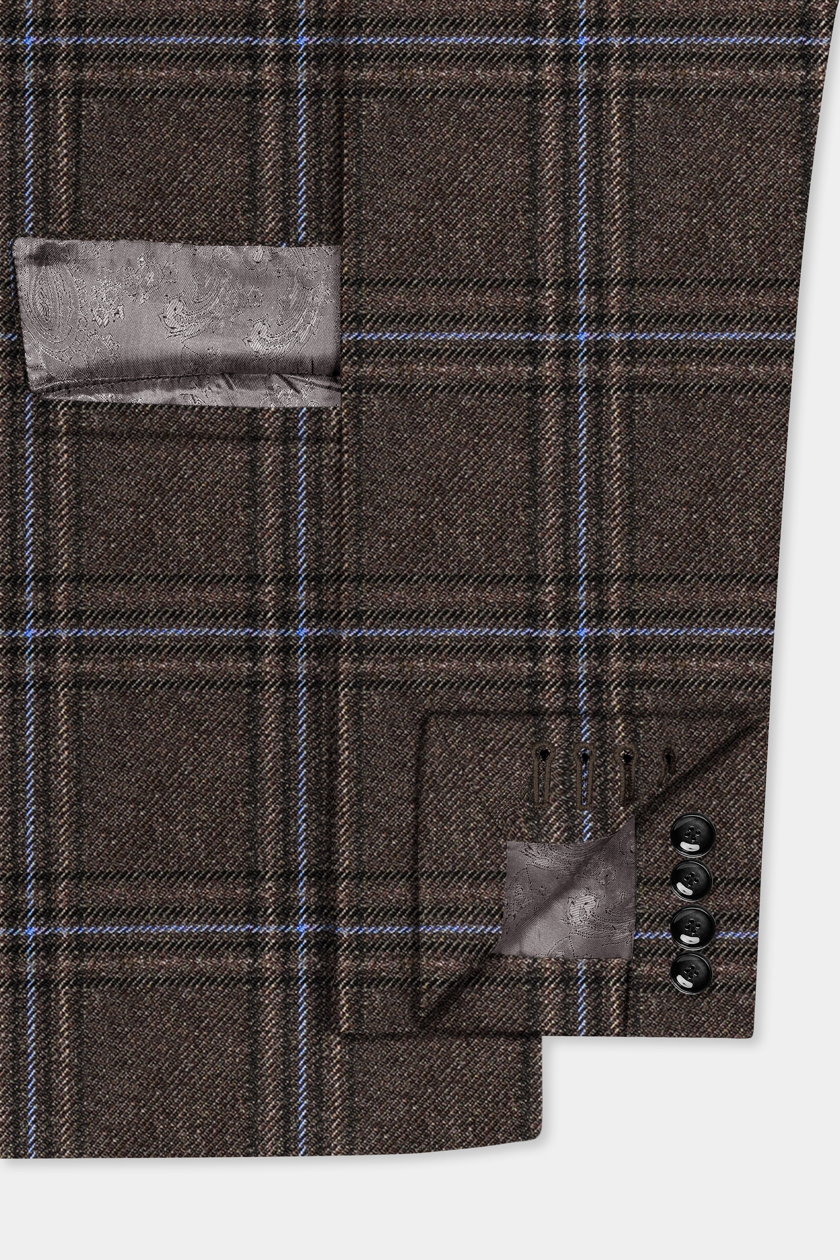 Tweed Crest-Bistre Brown Plaid Single Breasted Suit