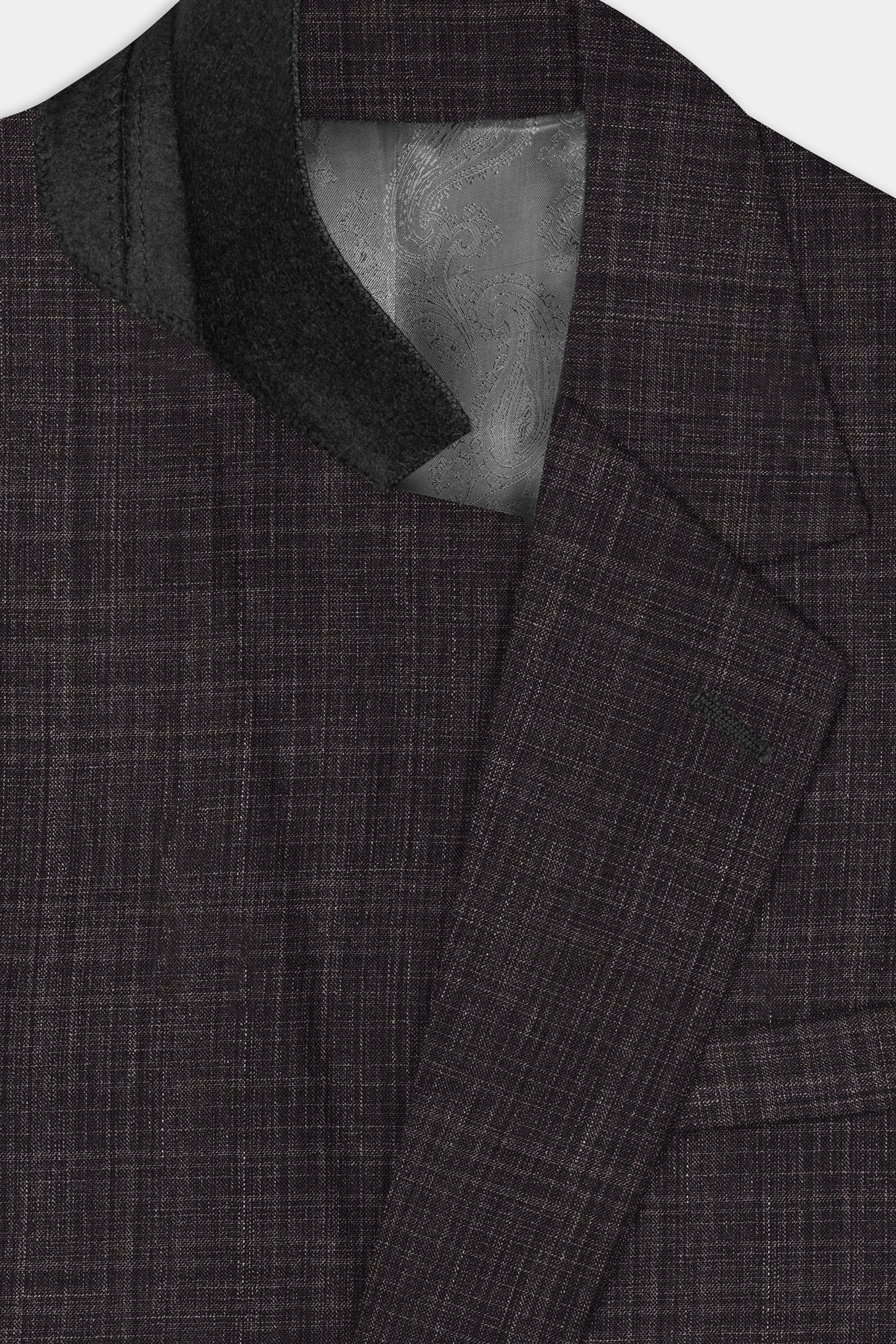 CaféNoir-Piano Brown Textured Wool Rich Single Breasted Suit