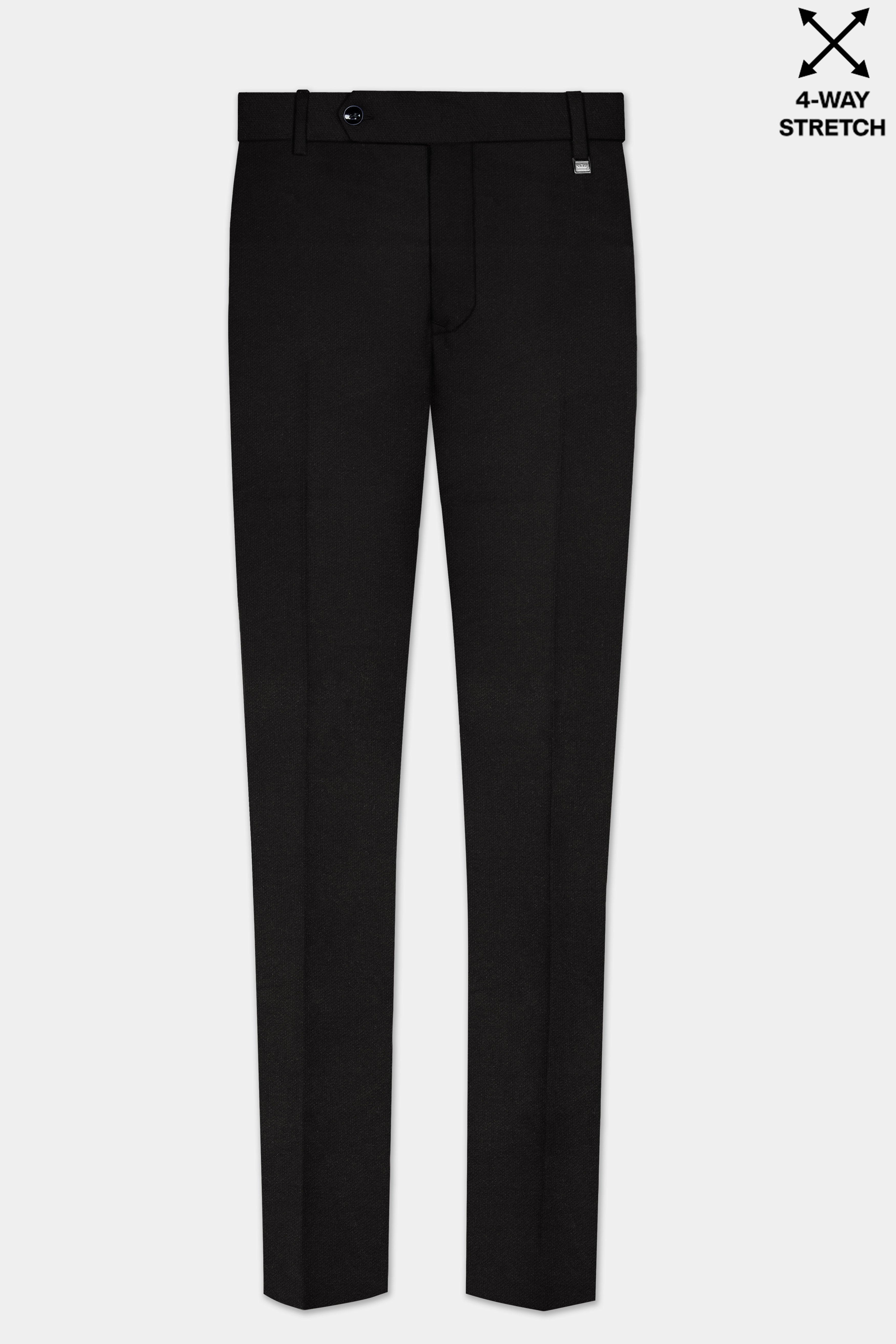 NoirFlex-Jade Black 4-Way Stretch Textured Single Breasted Suit