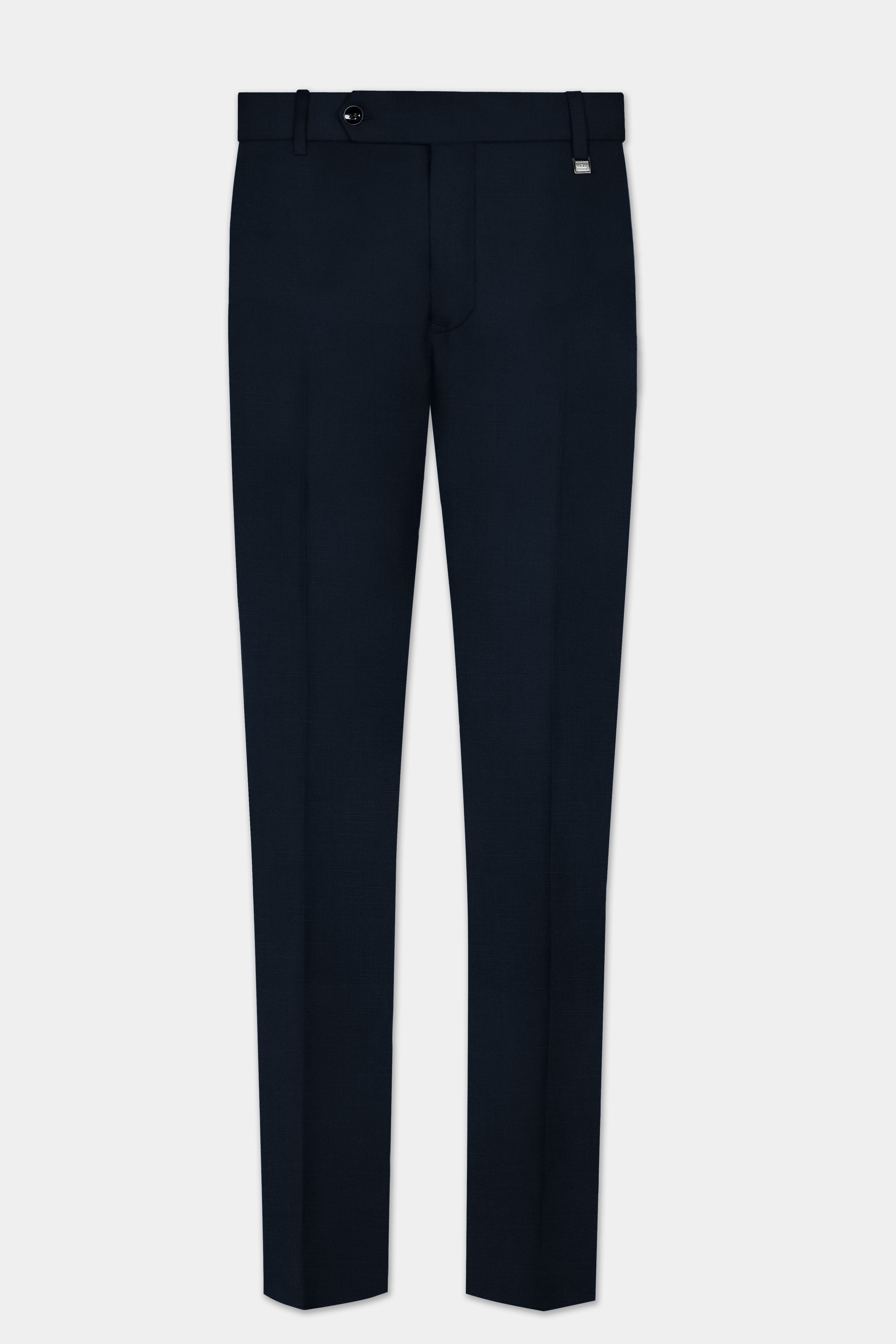 Sovereign-Vulcan Blue Solid Cotton Tuxedo Suit