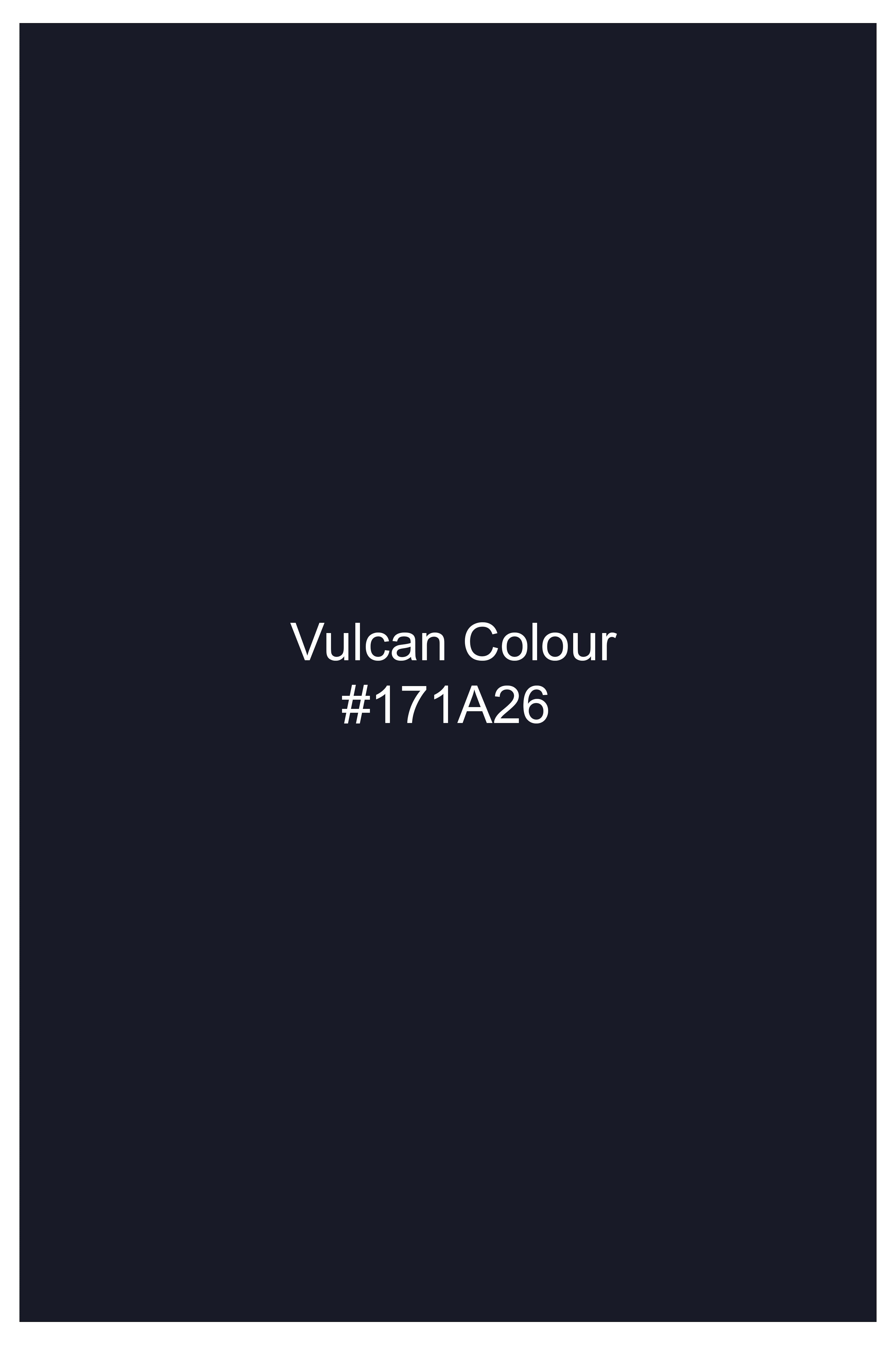 Sovereign-Vulcan Blue Solid Cotton Tuxedo Suit