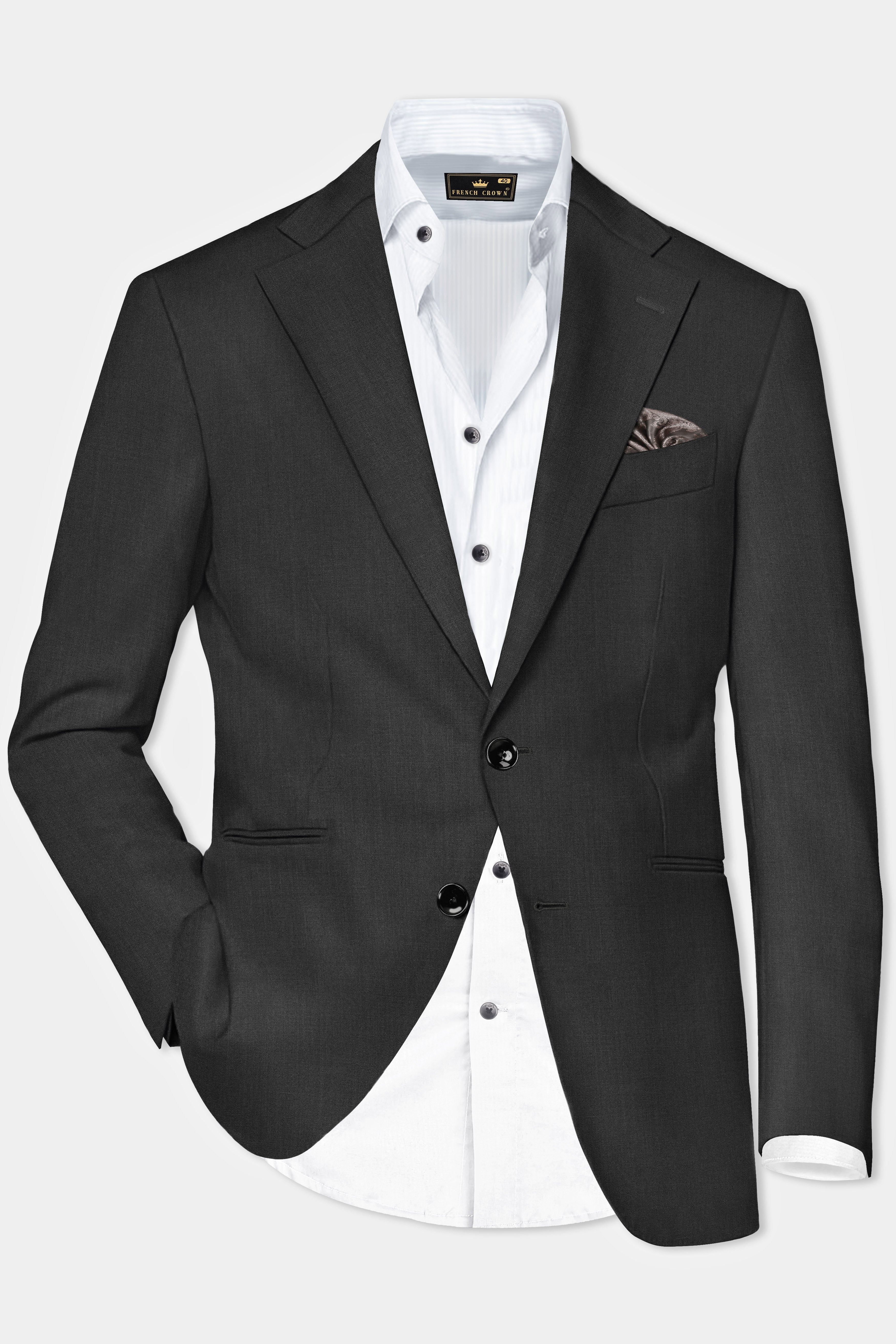 Ironclad Ash-Mine Shaft Gray Textured Wool Rich Single Breasted Suit