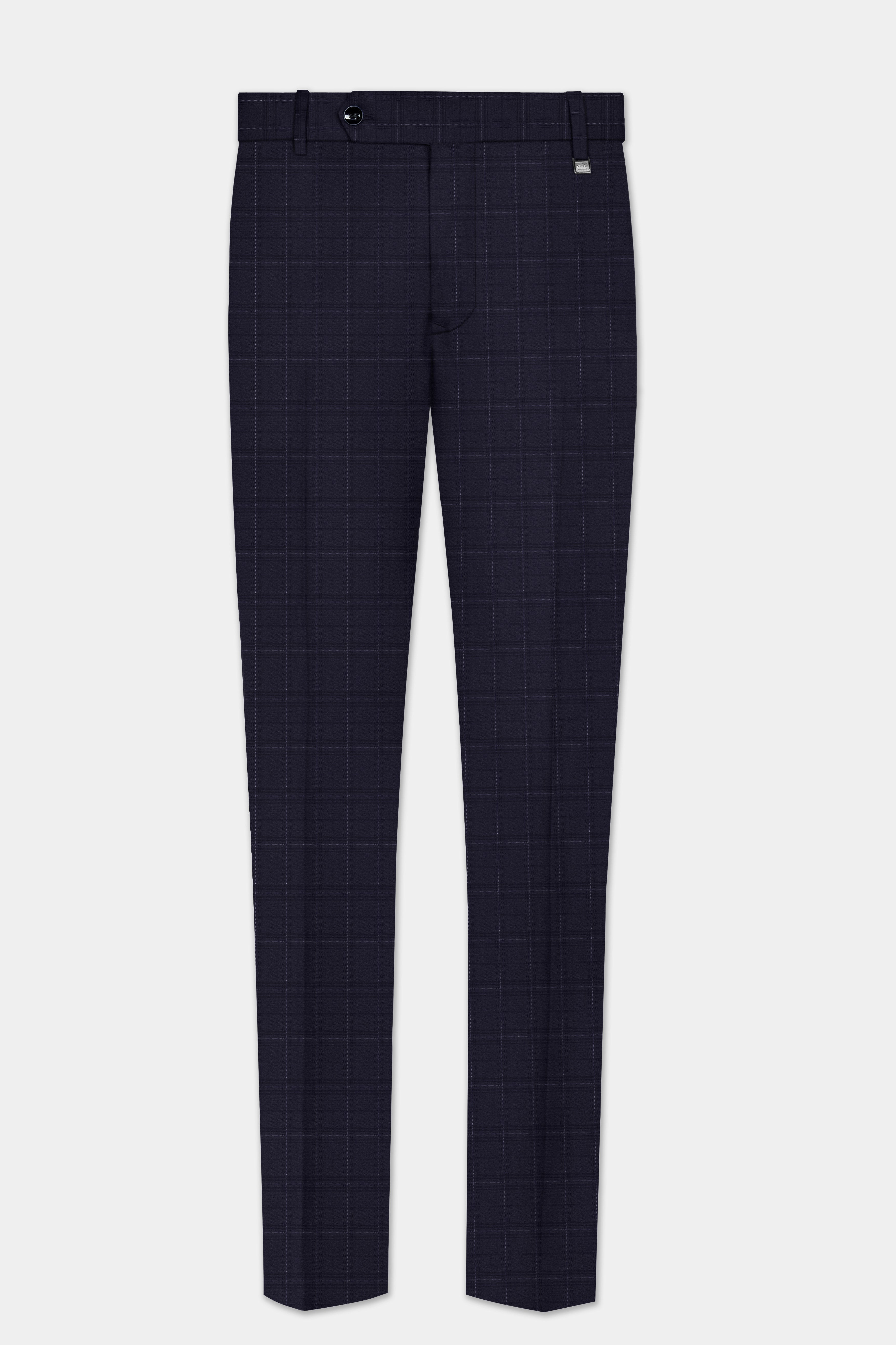 Sapphire Grid-Mirage Blue Plaid Wool Rich Single Breasted Suit