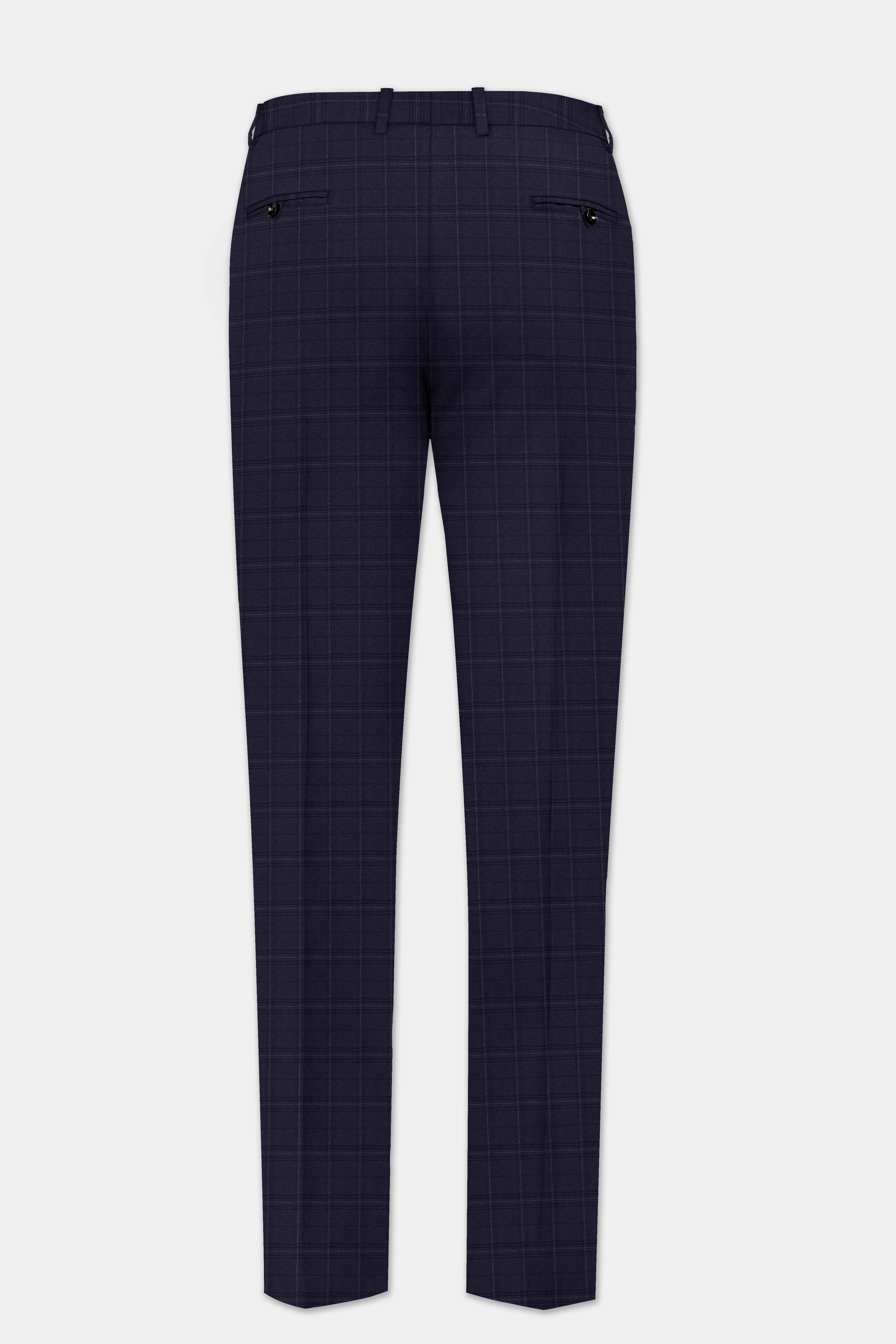 Sapphire Grid-Mirage Blue Plaid Wool Rich Single Breasted Suit