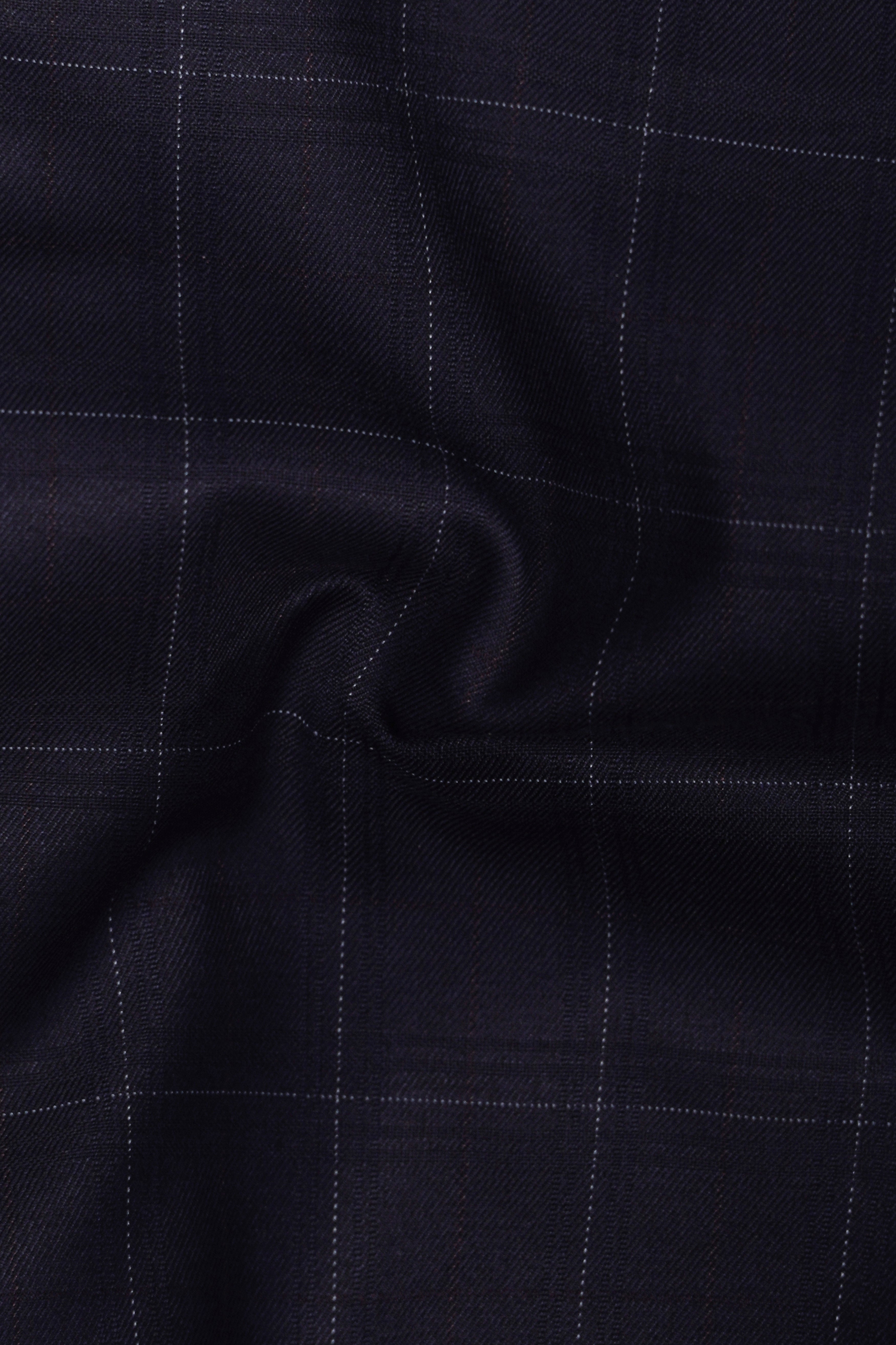 Sapphire Grid-Mirage Blue Plaid Wool Rich Single Breasted Suit