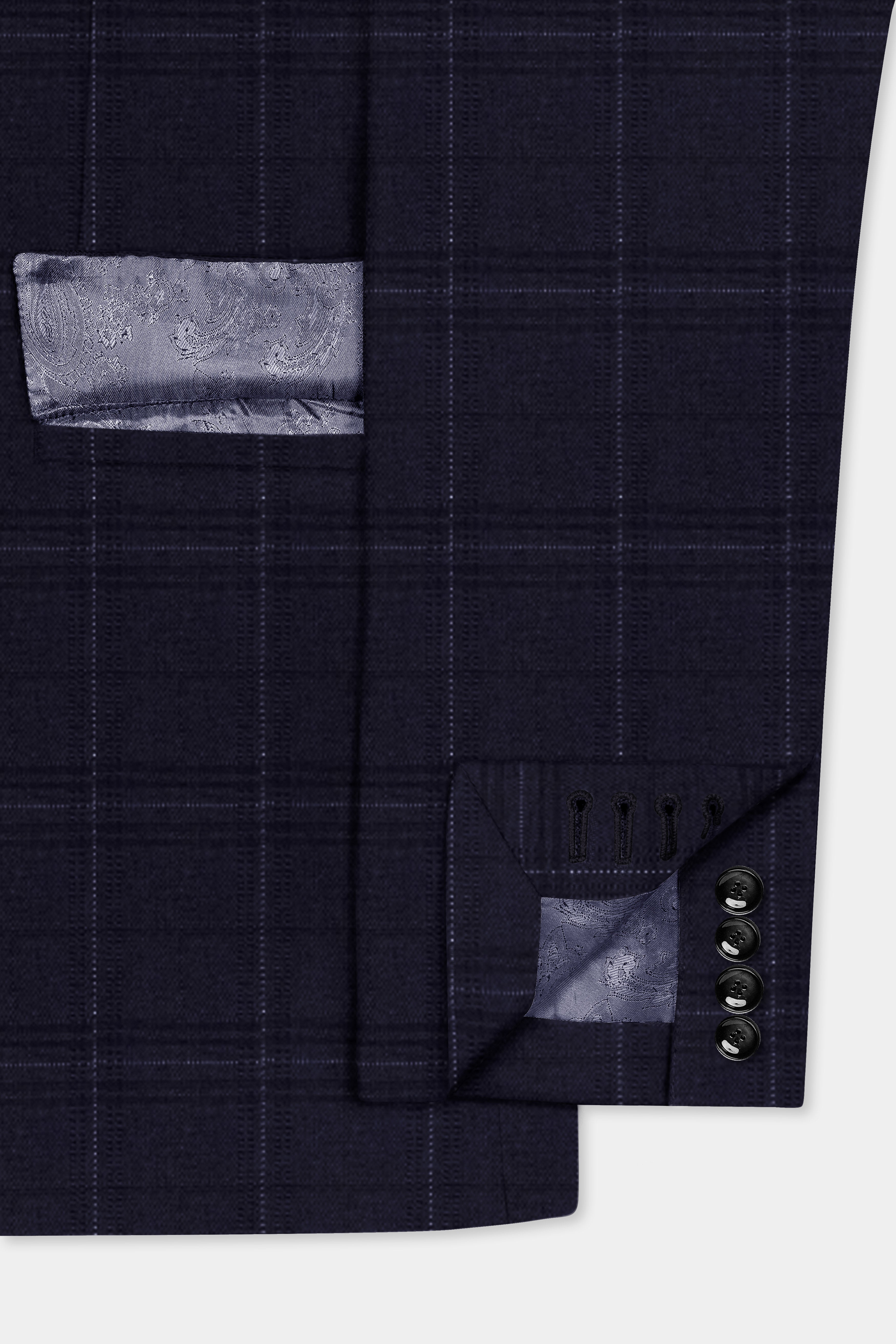 Sapphire Grid-Mirage Blue Plaid Wool Rich Single Breasted Suit