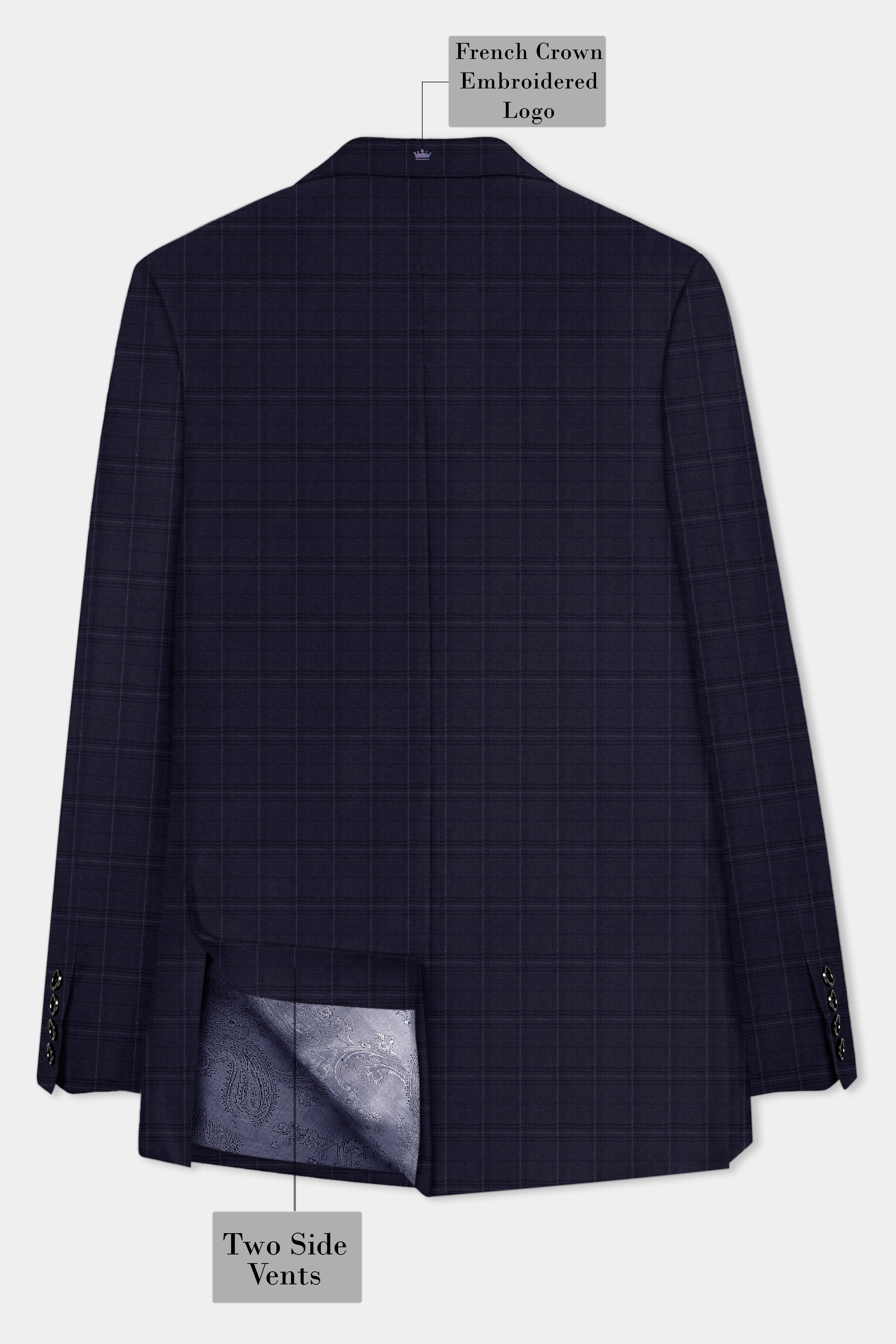 Sapphire Grid-Mirage Blue Plaid Wool Rich Single Breasted Suit