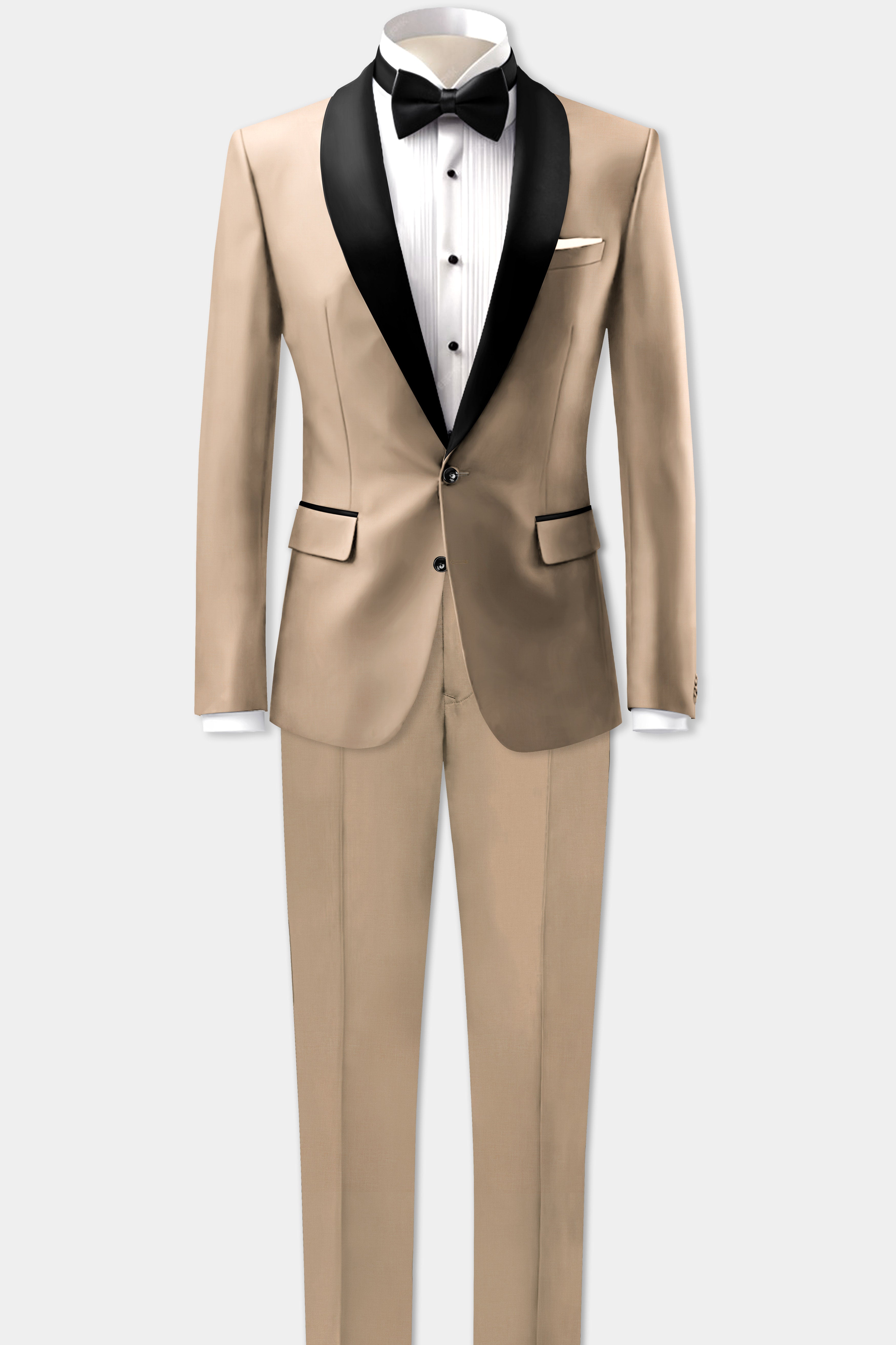 Candlelight-Sorrell Cream Solid Wool Rich Tuxedo Suit