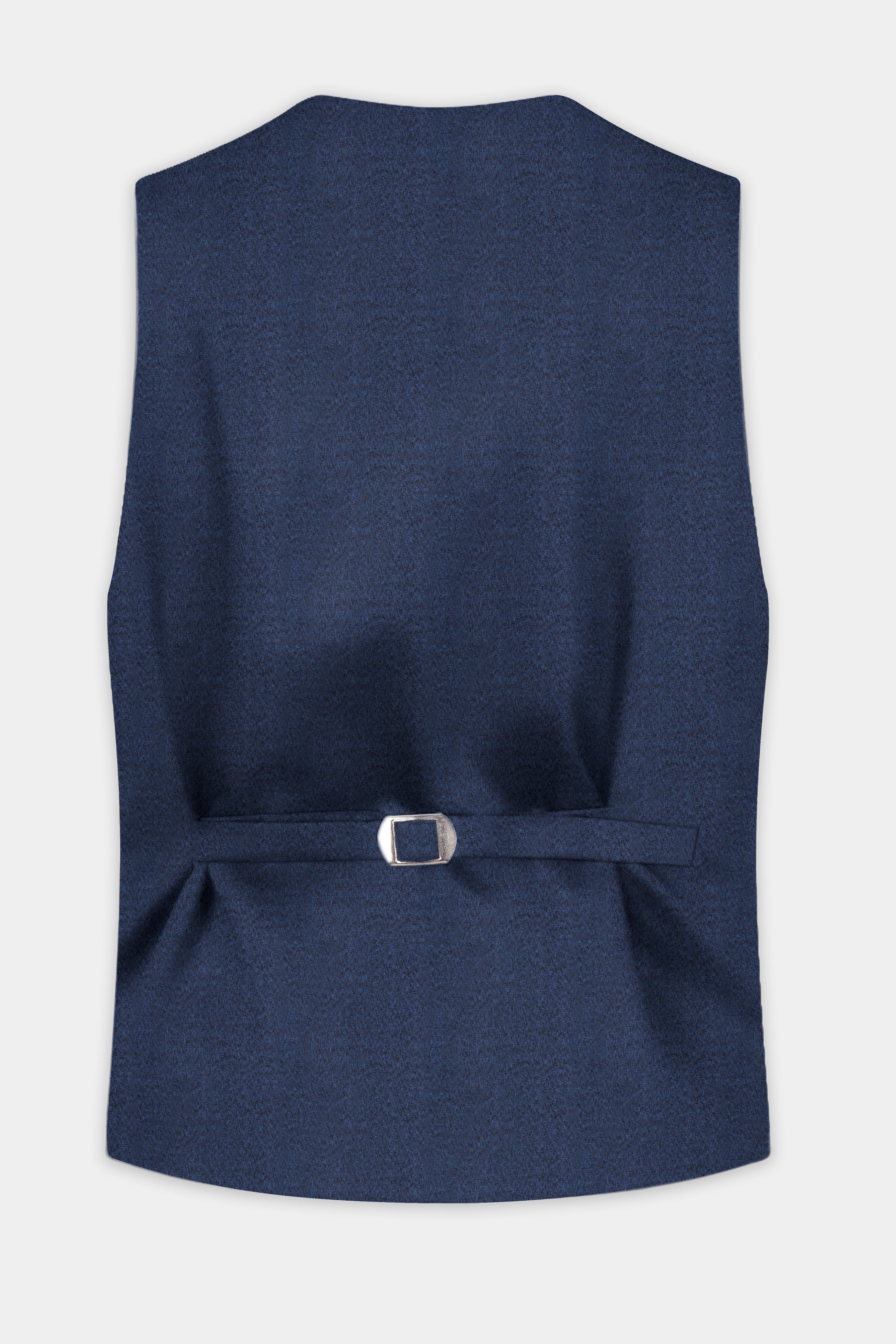 Nautical Crest-Martinique Blue Textured Cotton Double Breasted Suit