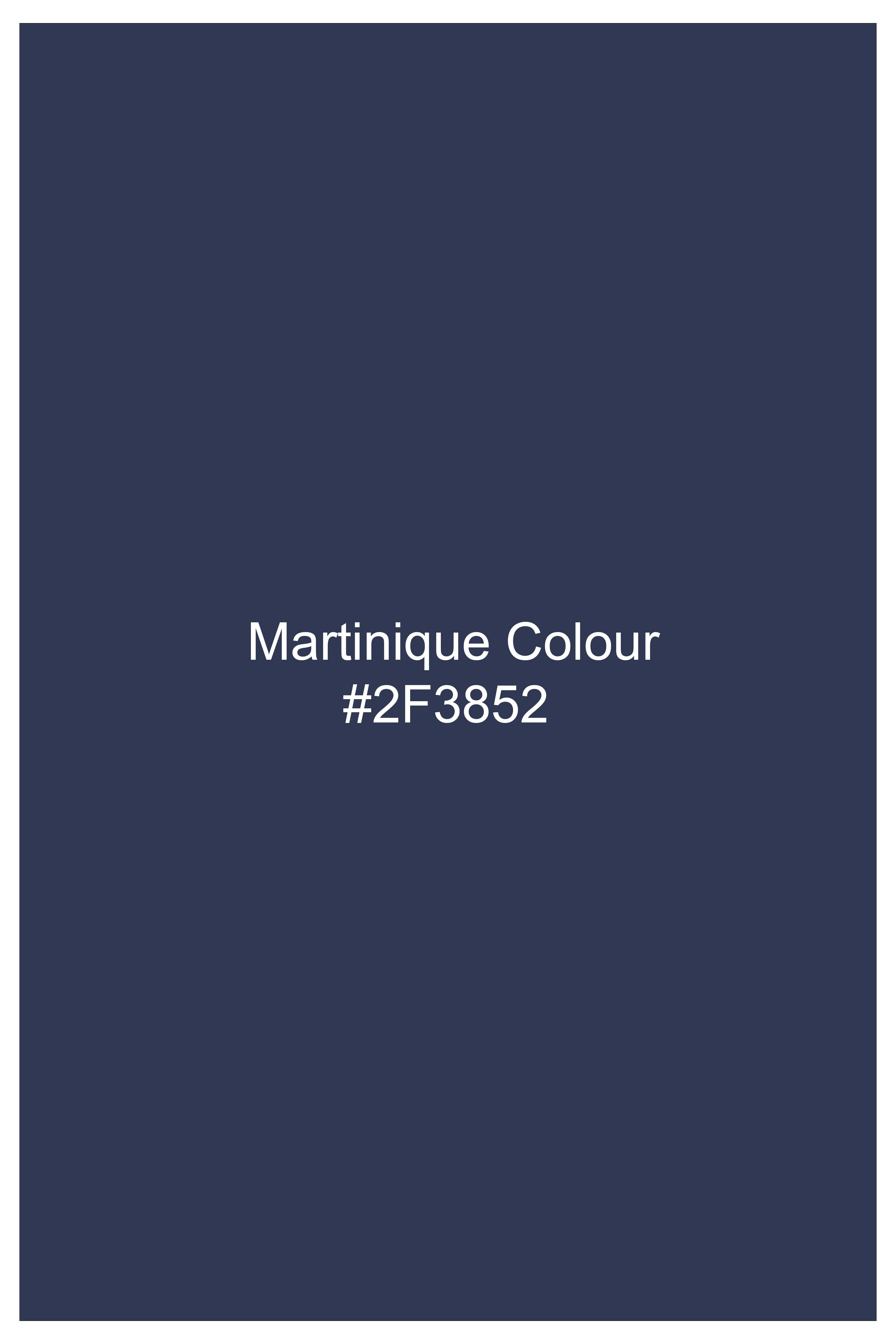 Nautical Crest-Martinique Blue Textured Cotton Double Breasted Suit