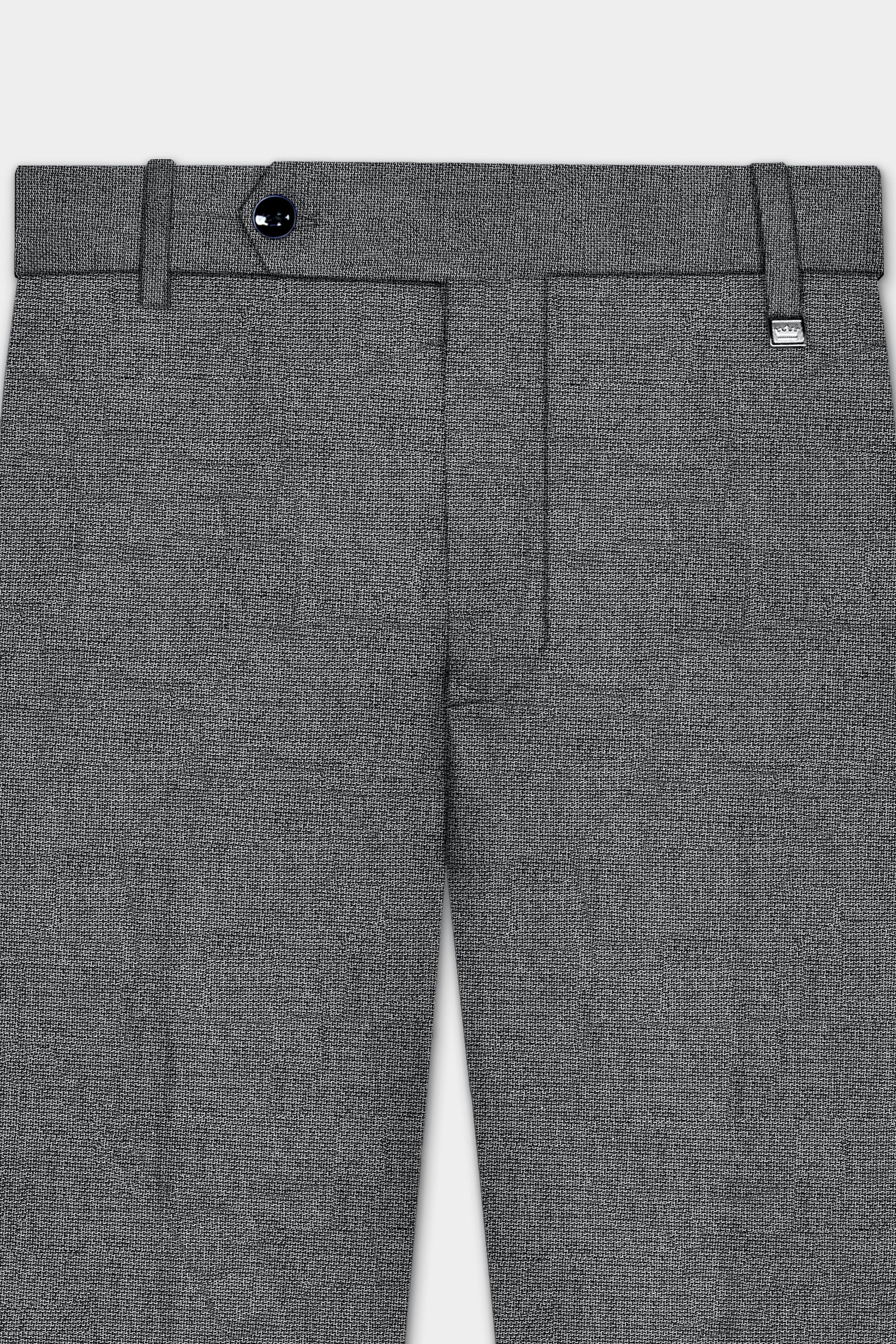 Obsidian-Vampire Gray Textured Wool Rich Double Breasted Sports Suit