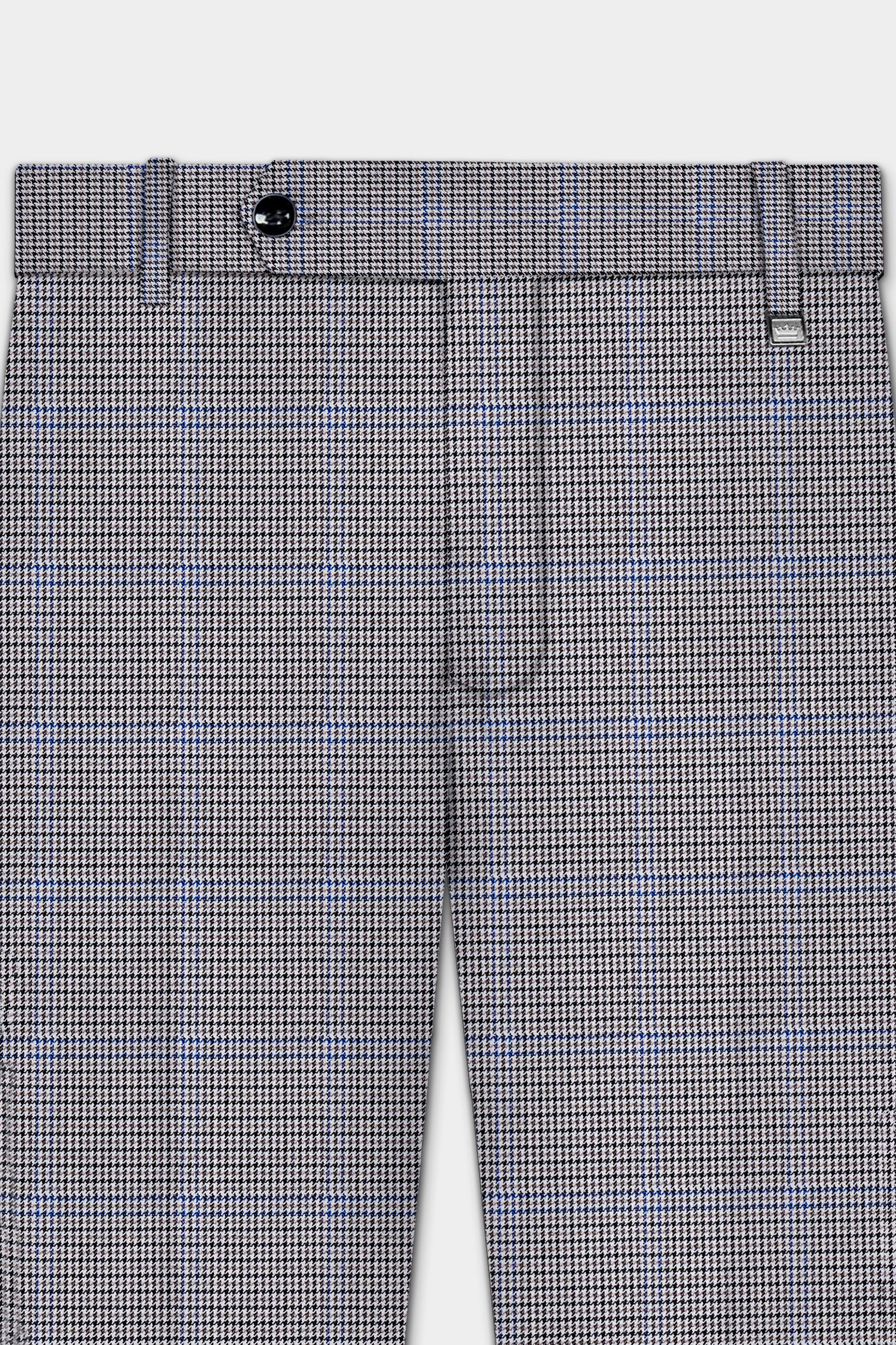 Aristo Blue-Dolphin Gray Plaid Wool Rich Single Breasted Suit