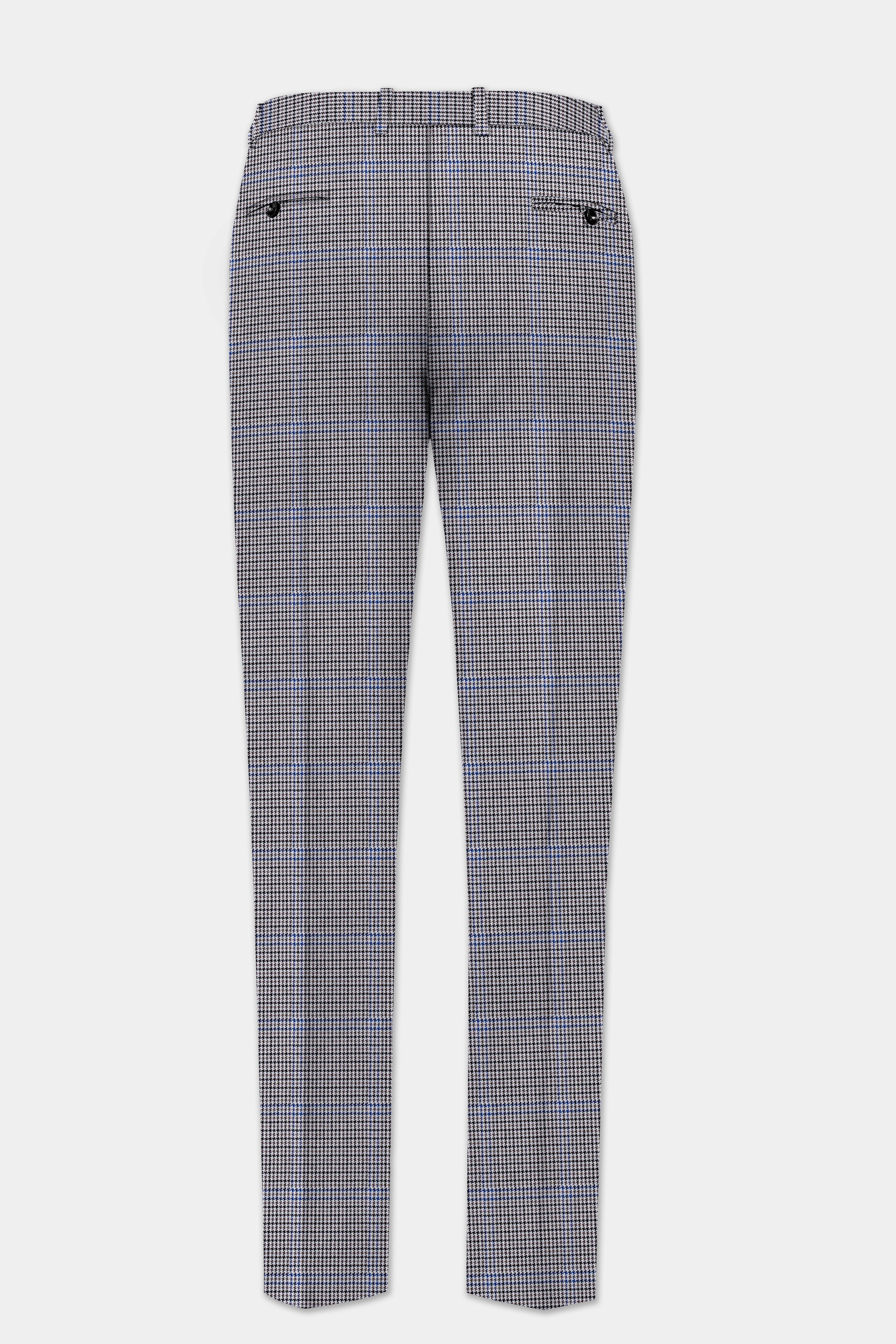 Aristo Blue-Dolphin Gray Plaid Wool Rich Single Breasted Suit