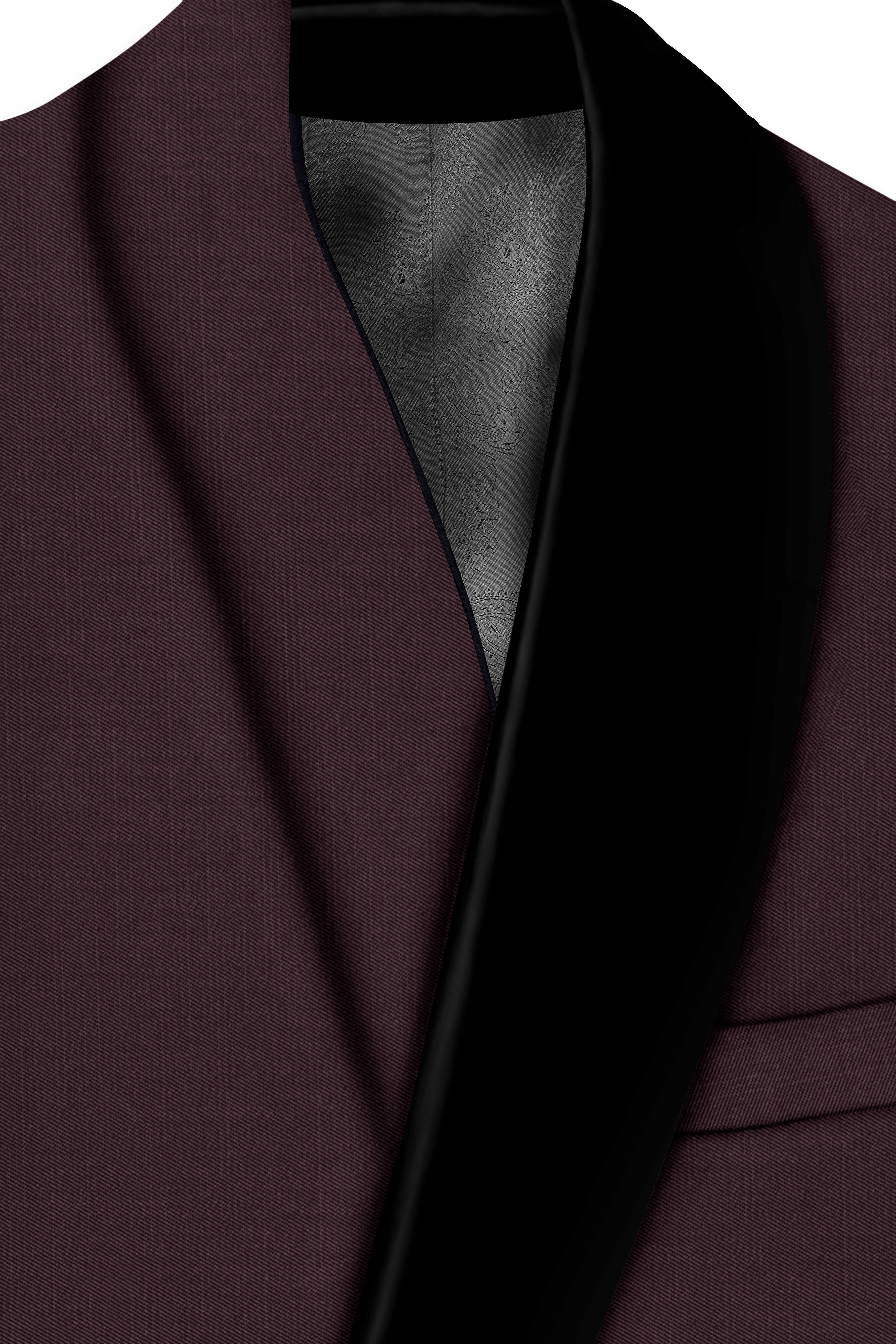 Espresso-Hickory Brown Solid Wool Rich Tuxedo Slight Stretch Suit