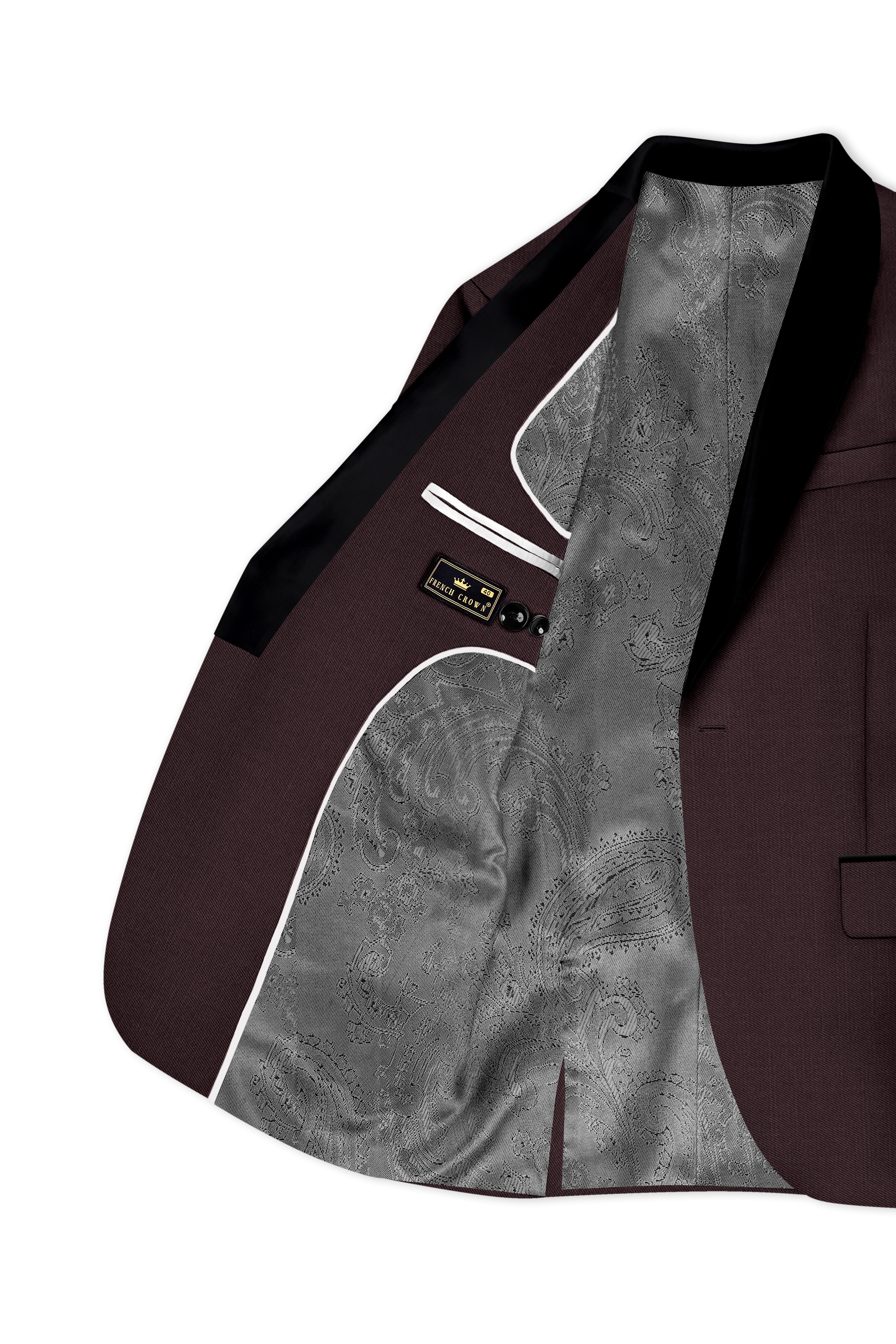 Espresso-Hickory Brown Solid Wool Rich Tuxedo Slight Stretch Suit