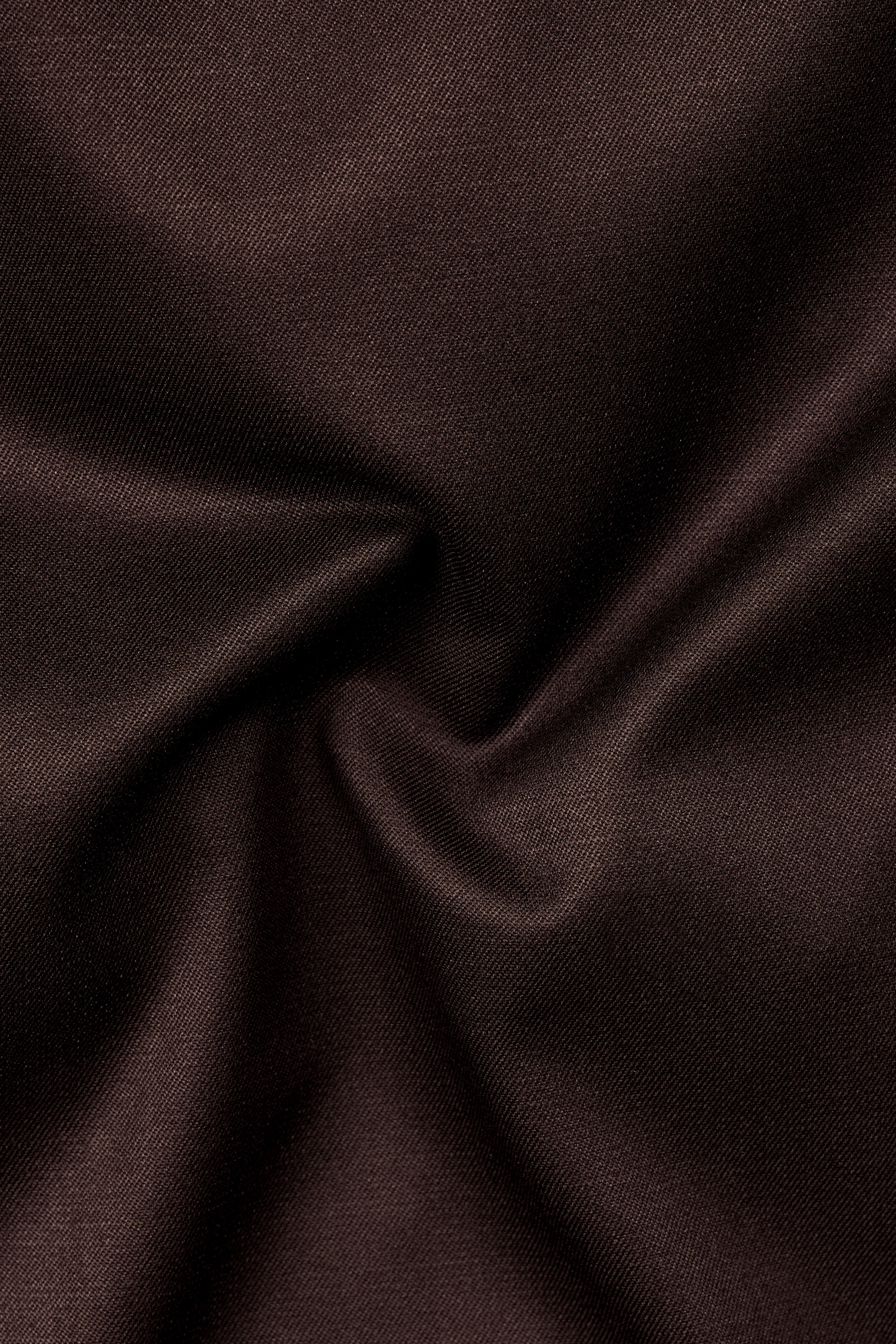 Espresso-Hickory Brown Solid Wool Rich Peak Lapel Tuxedo Slight Stretch Suit