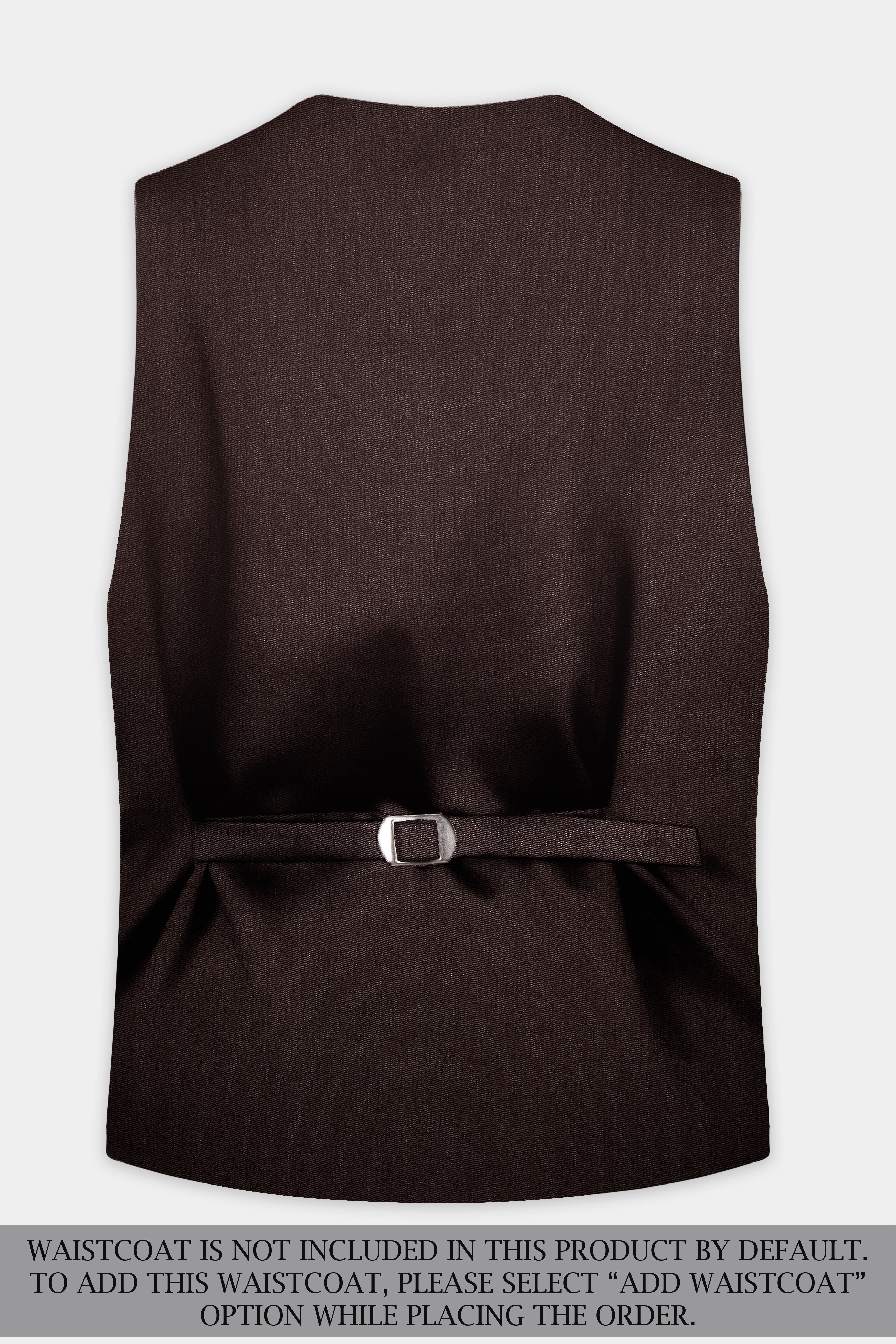 Espresso-Hickory Brown Solid Wool Rich Single Breasted Slight Stretch Suit