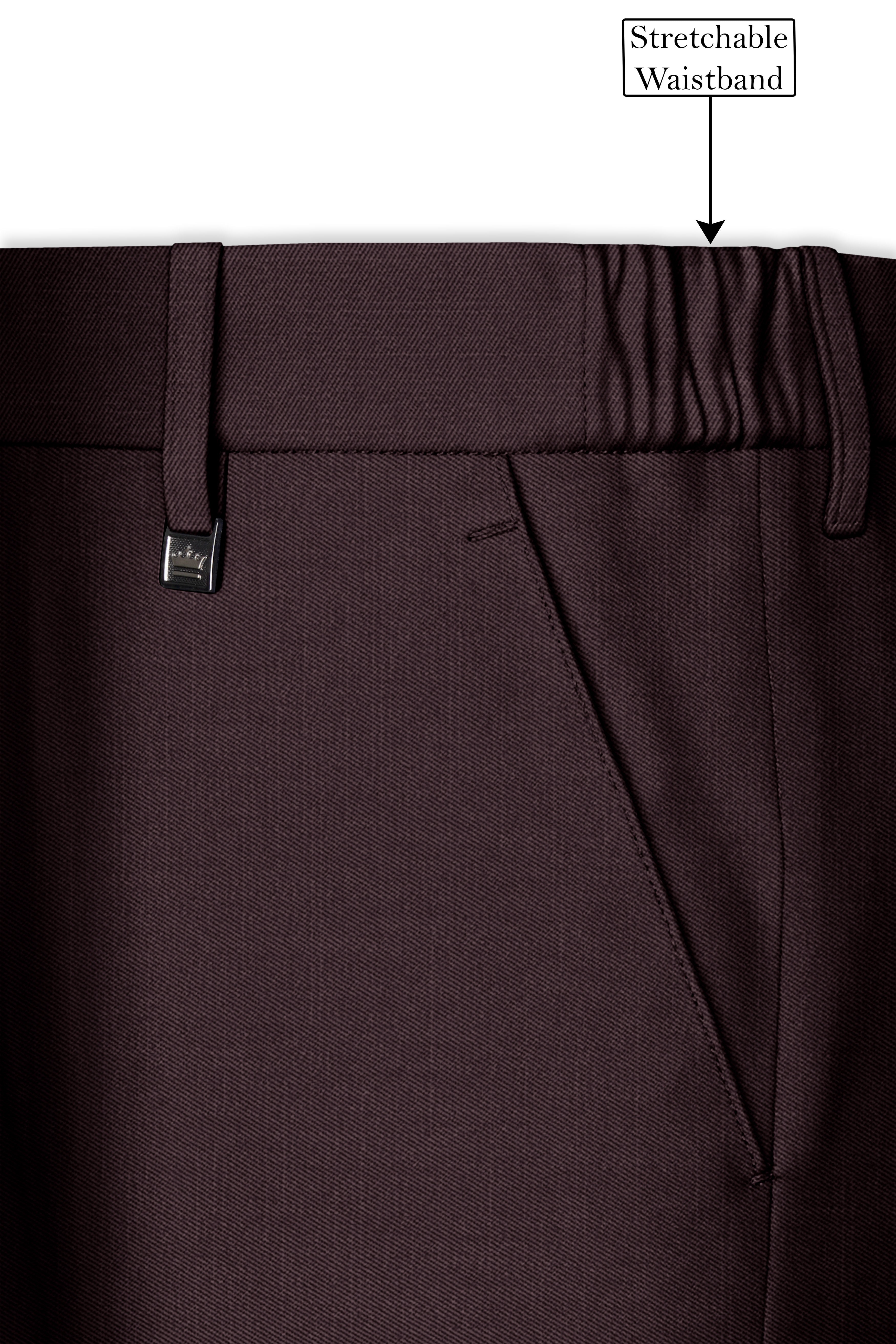 Espresso-Hickory Brown Solid Wool Rich Single Breasted Slight Stretch Suit