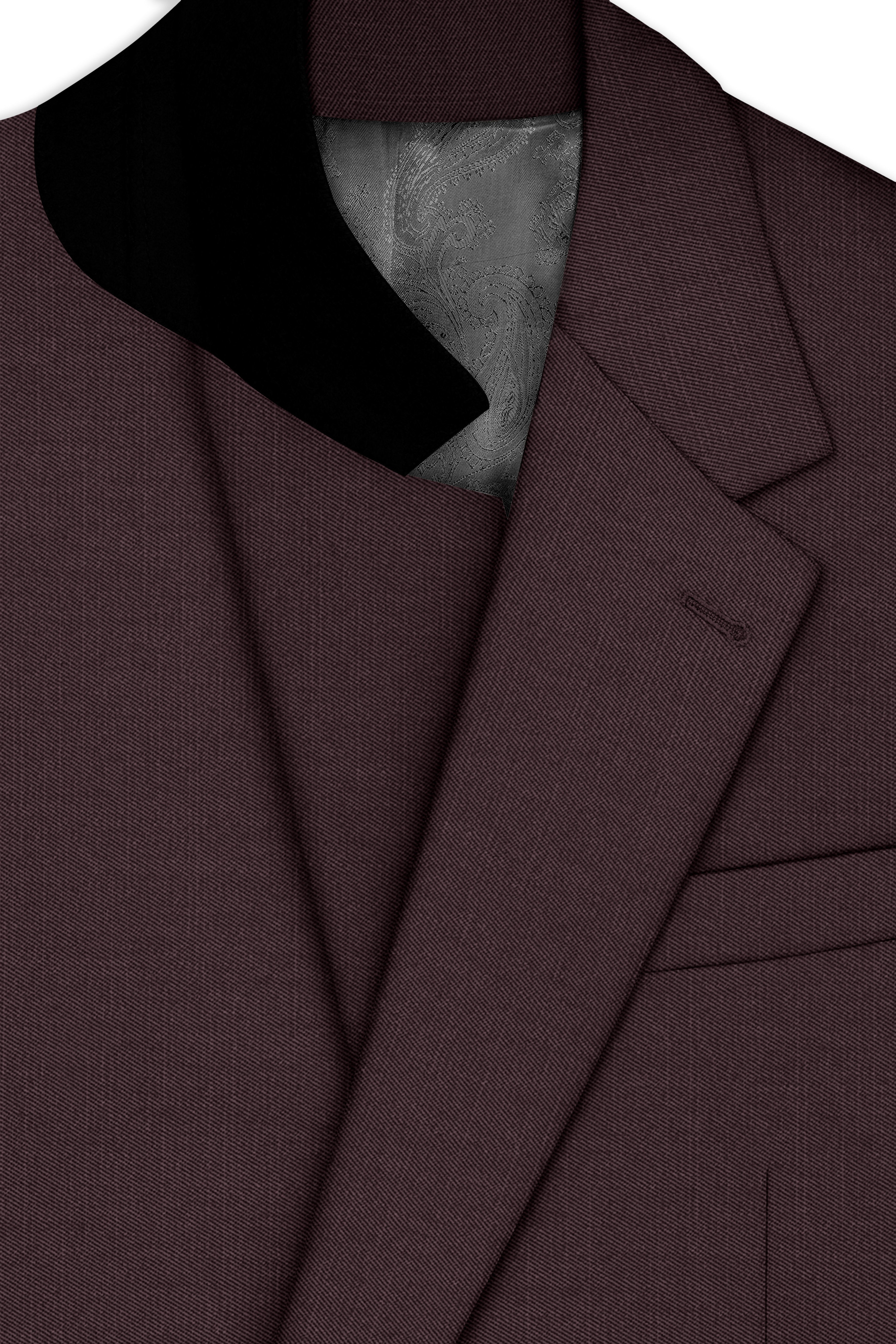 Espresso-Hickory Brown Solid Wool Rich Single Breasted Slight Stretch Suit