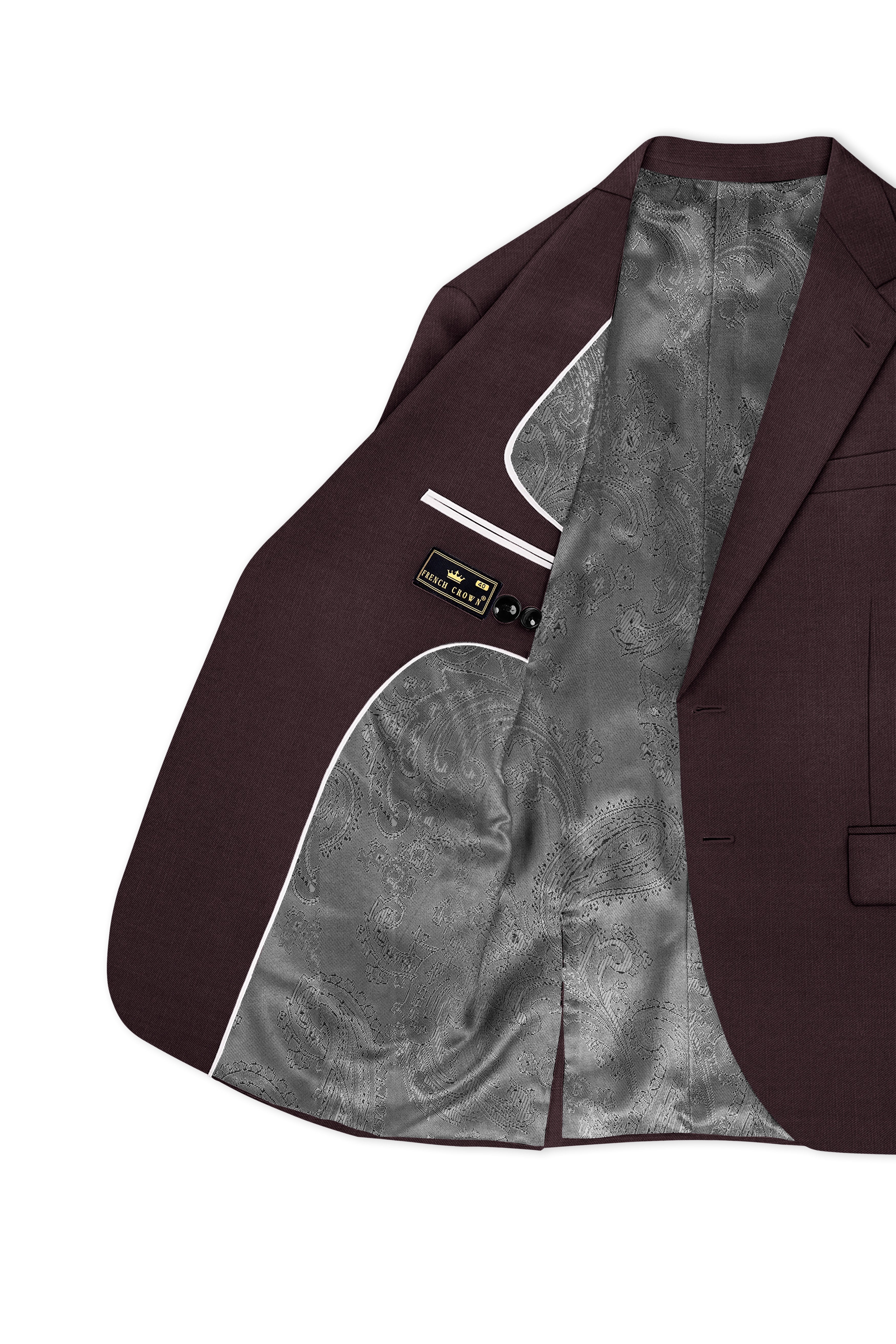 Espresso-Hickory Brown Solid Wool Rich Single Breasted Slight Stretch Suit