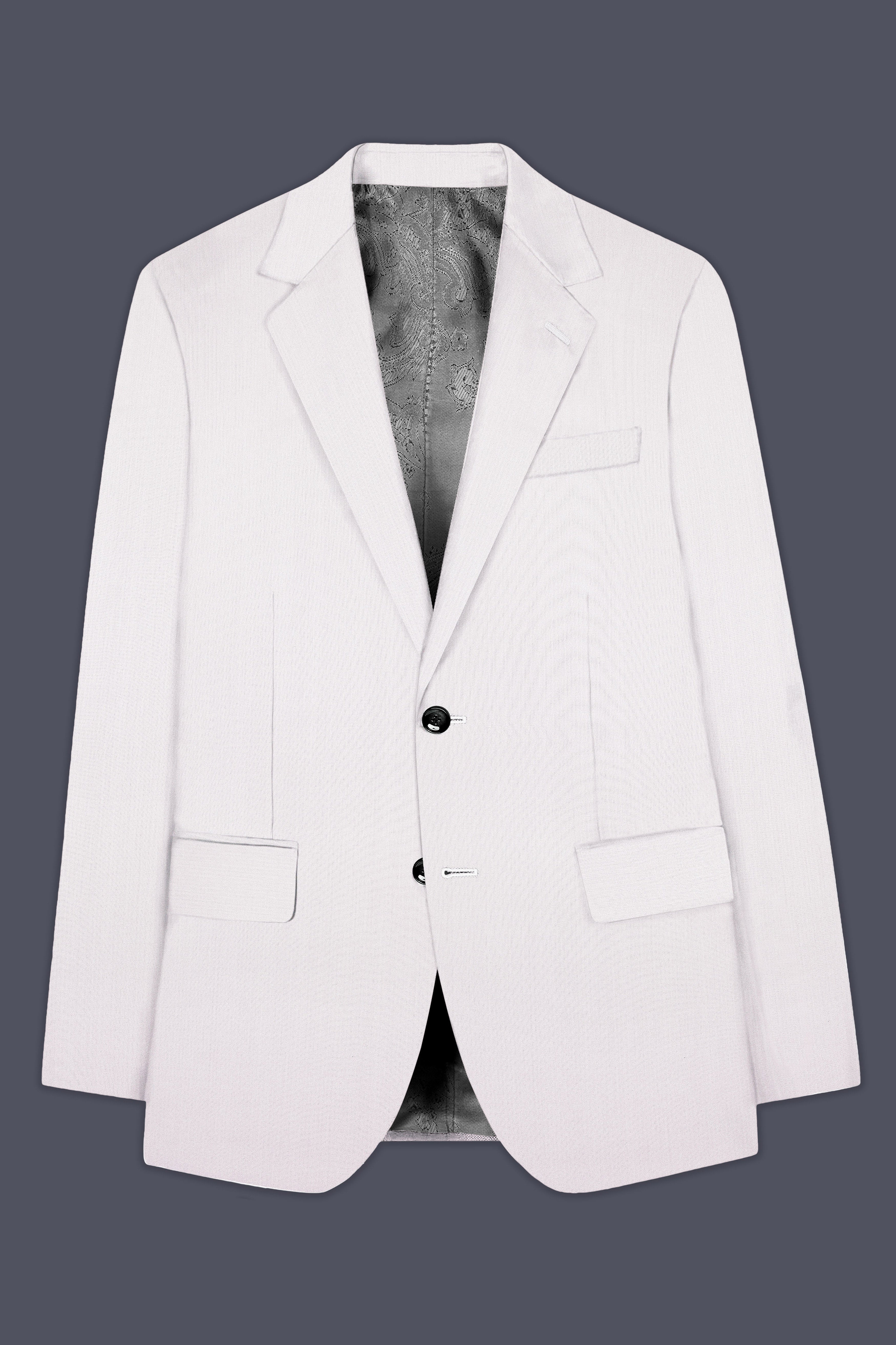 Frost Gray-Glacier Solid Wool Rich Single Breasted Suit