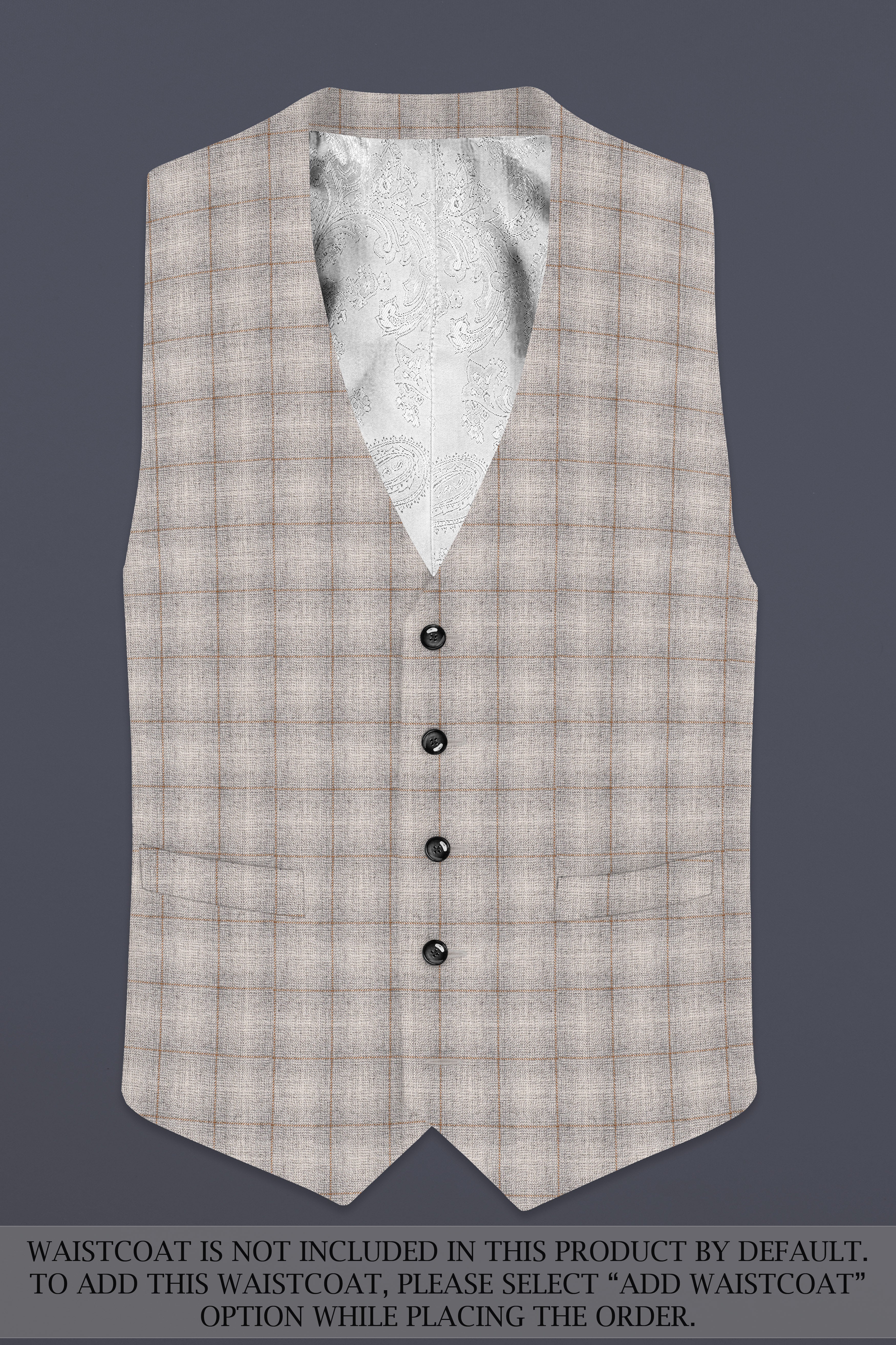 Whispering-Swirl Gray windows Wool Rich Double Breasted Suit