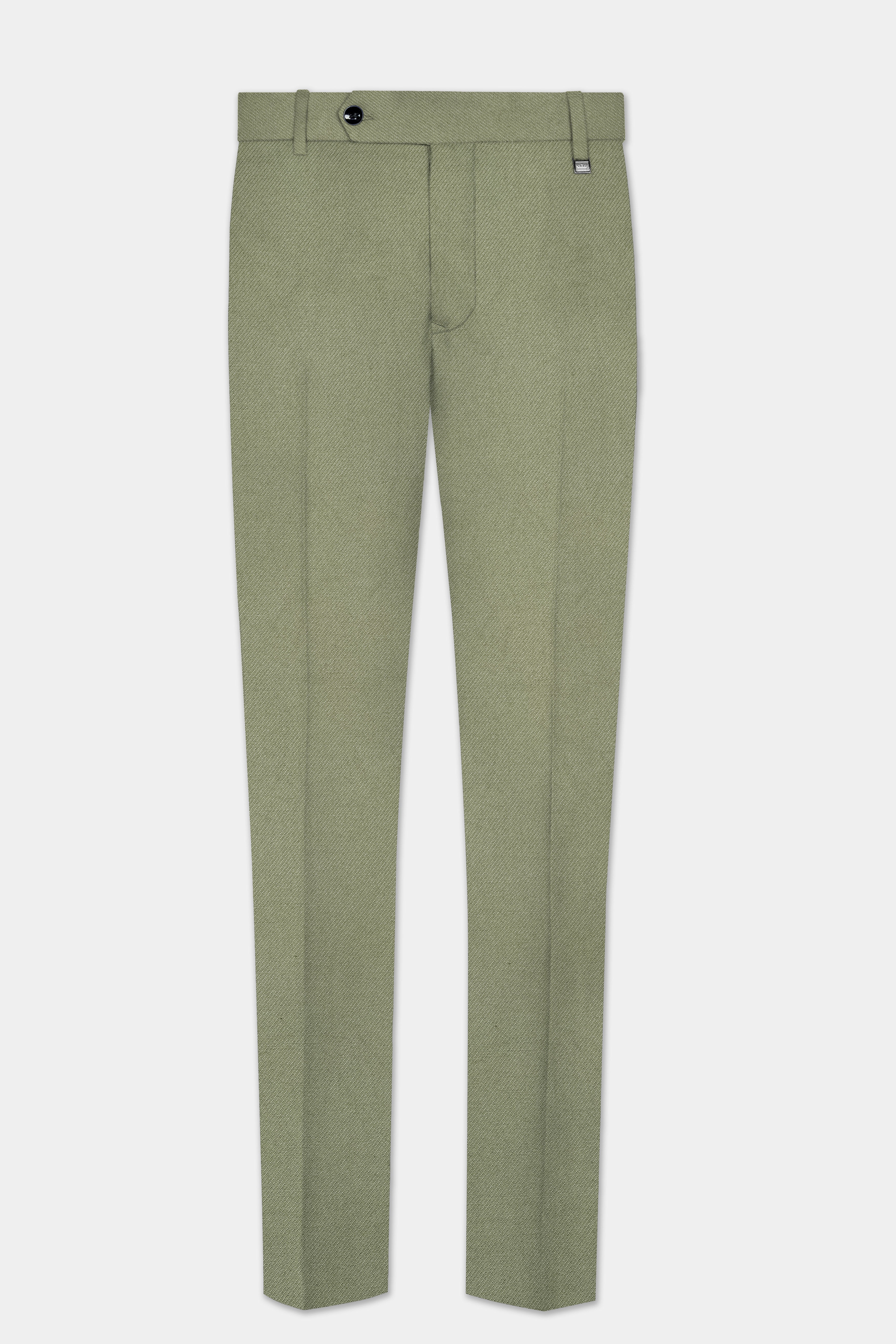 Georgette-Limed Ash Green Solid Cotton Single Breasted Suit