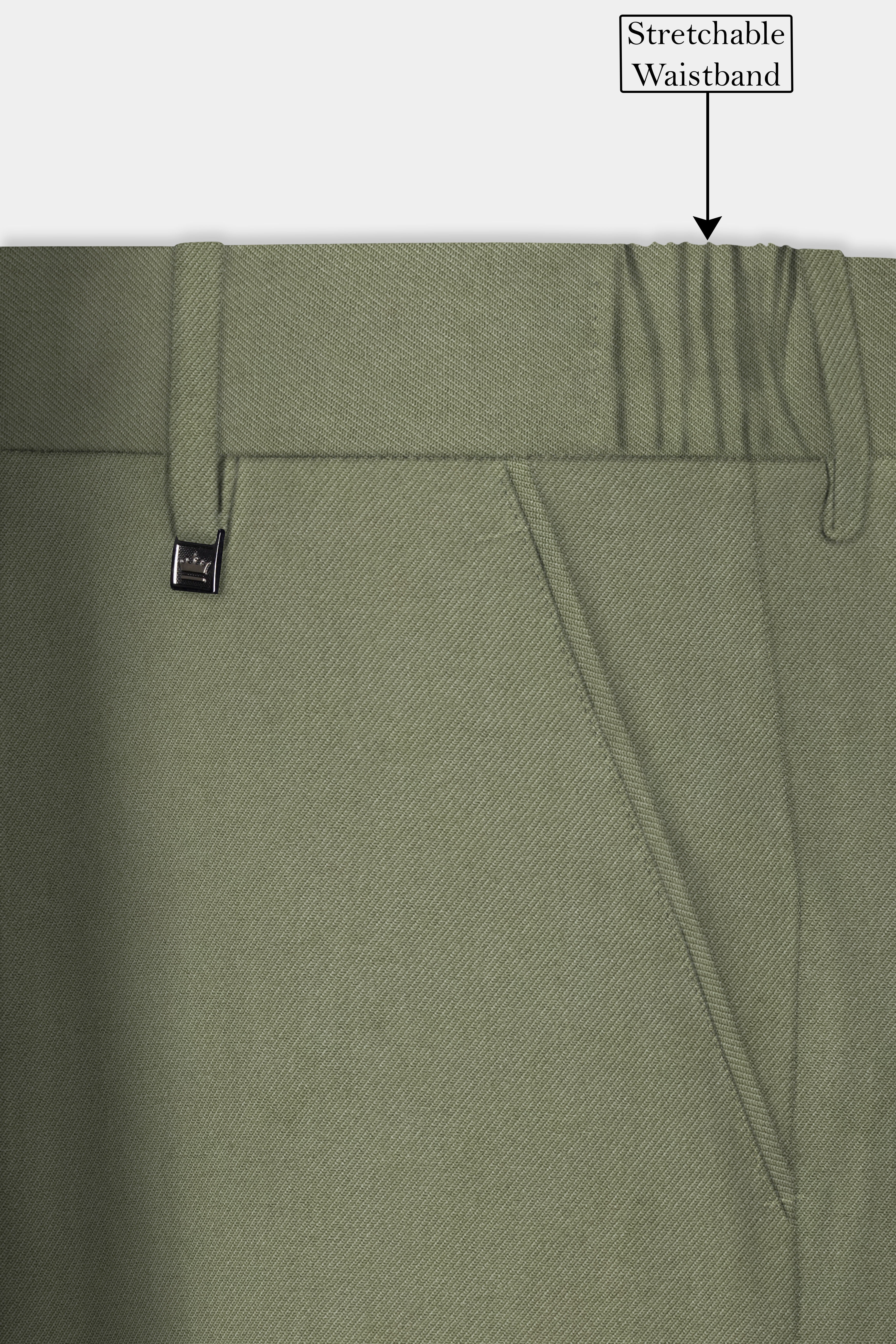 Georgette-Limed Ash Green Solid Cotton Single Breasted Suit