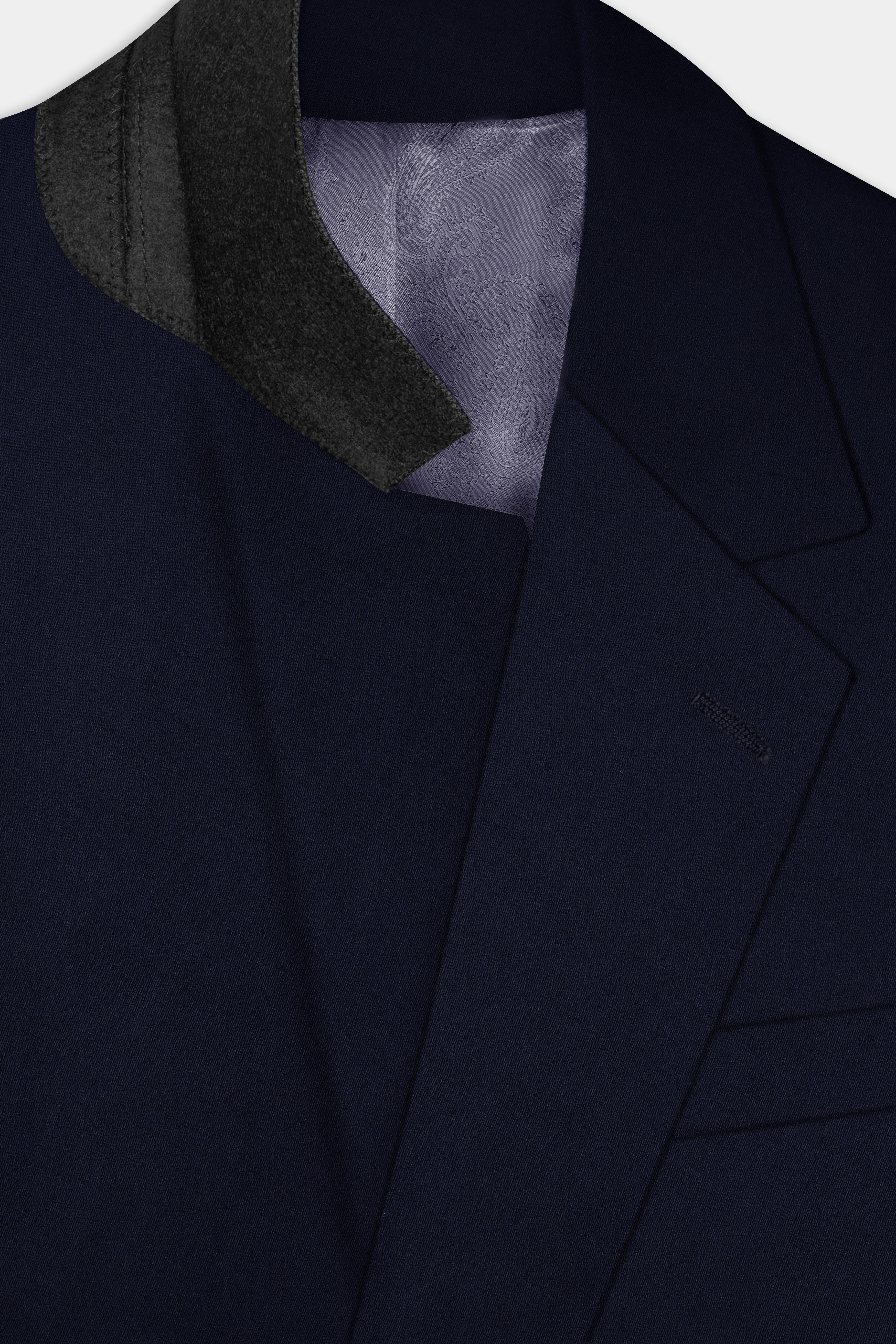 Ashen-Cinder Blue Solid Wool Rich Single Breasted Suit