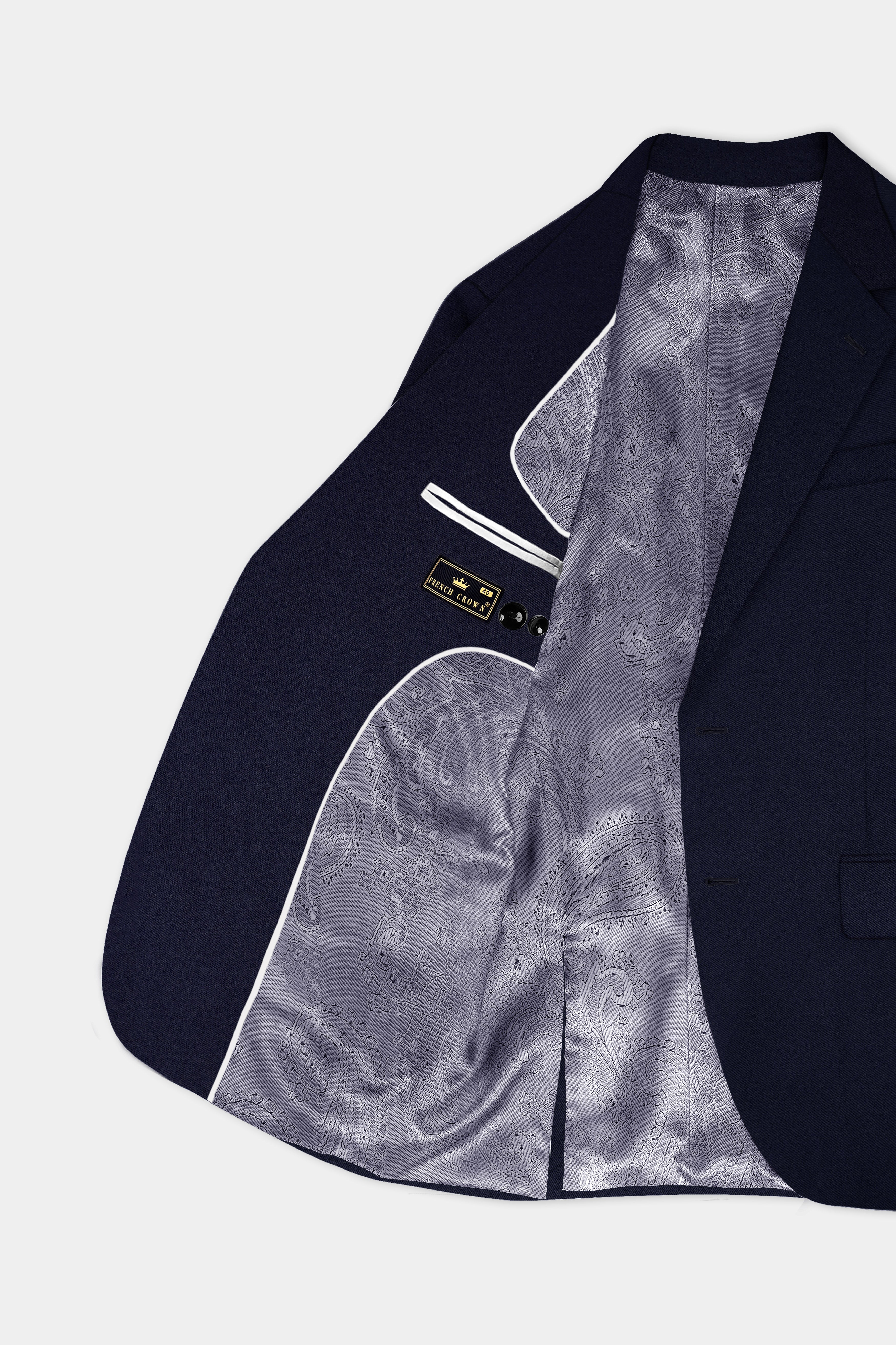 Ashen-Cinder Blue Solid Wool Rich Single Breasted Suit