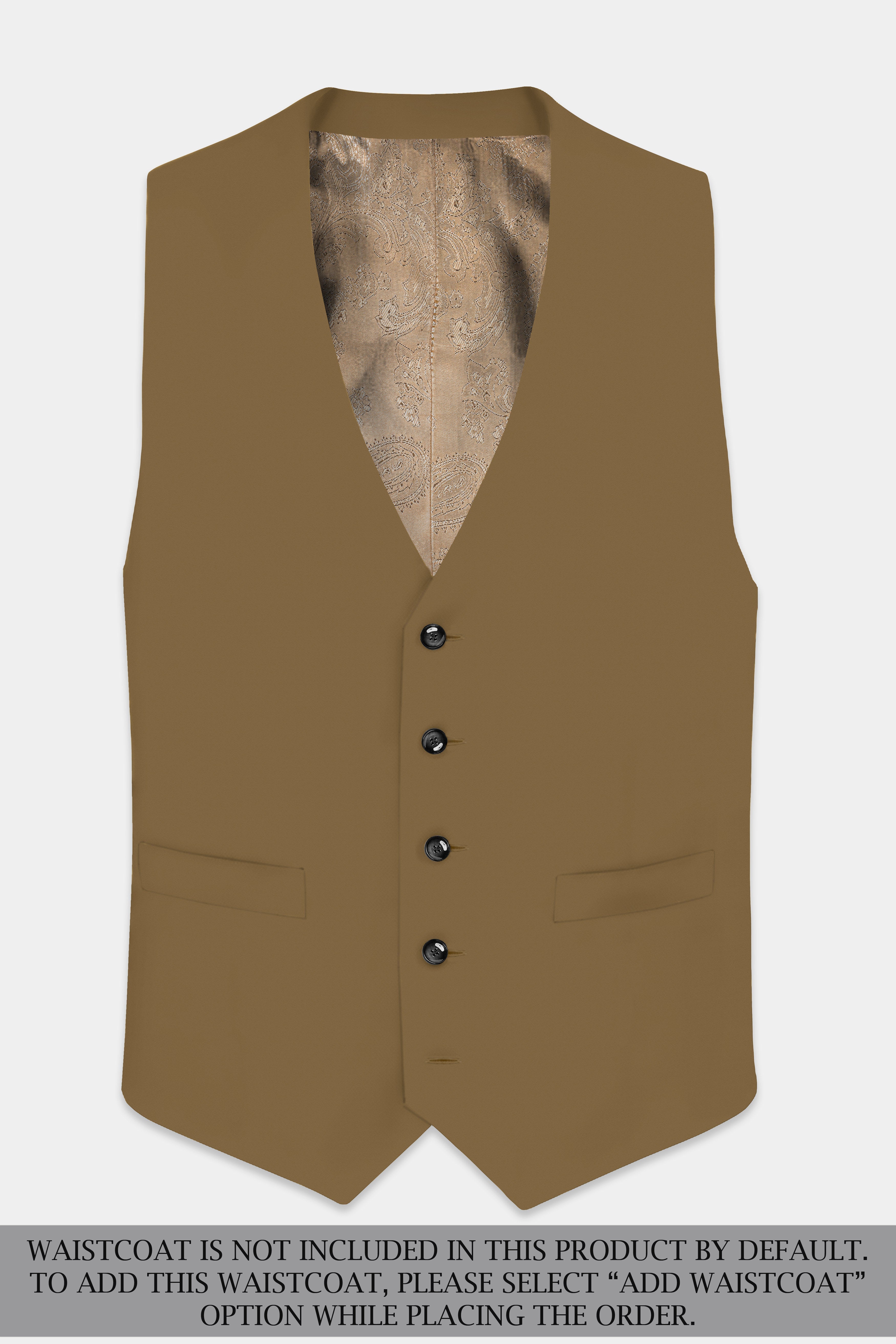 Walnut Luxe-Arrowtown Brown Solid Cotton Single Breasted Suit