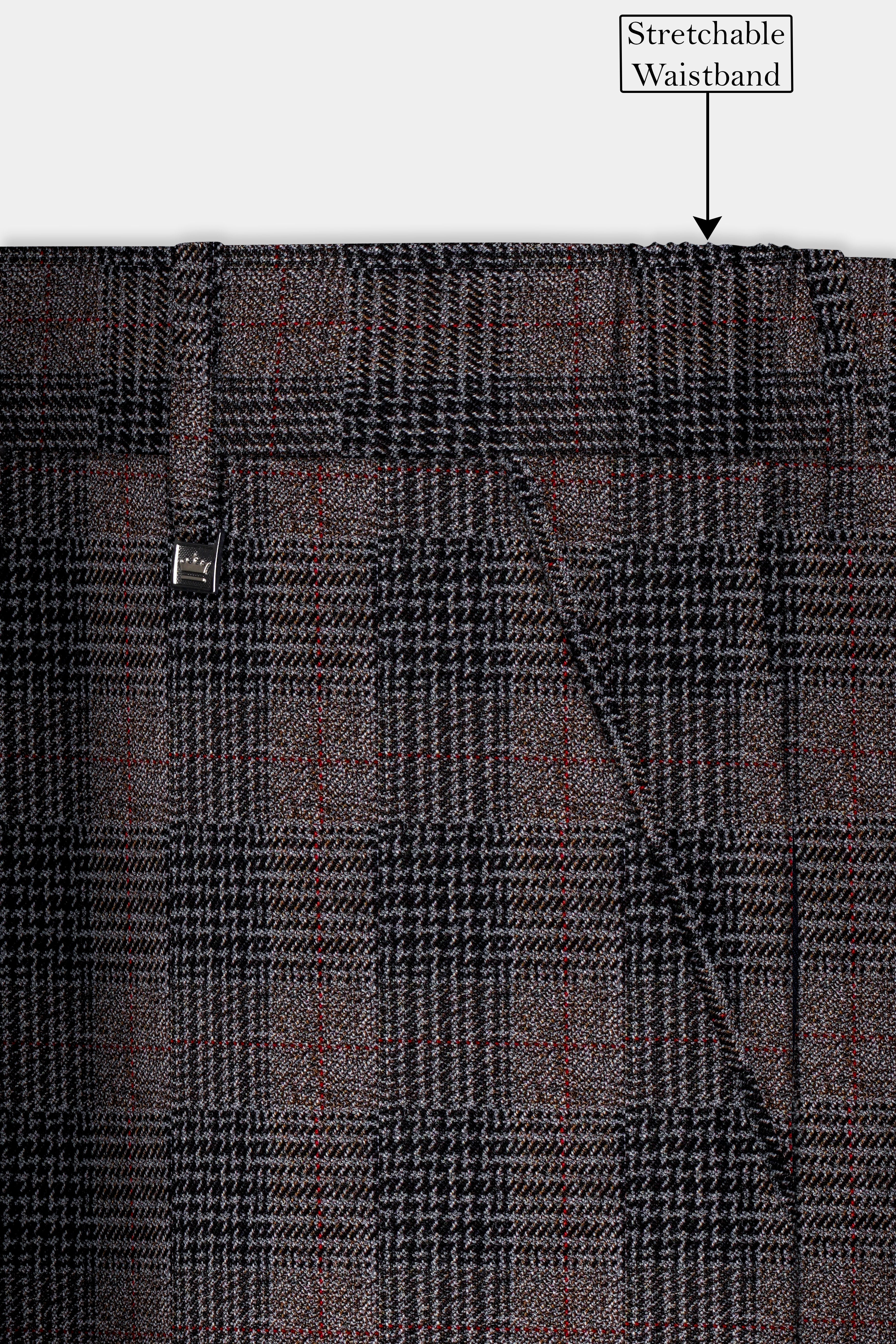 Rustic-Matterhorn Brown Plaid Tweed Double Breasted Designer Suit