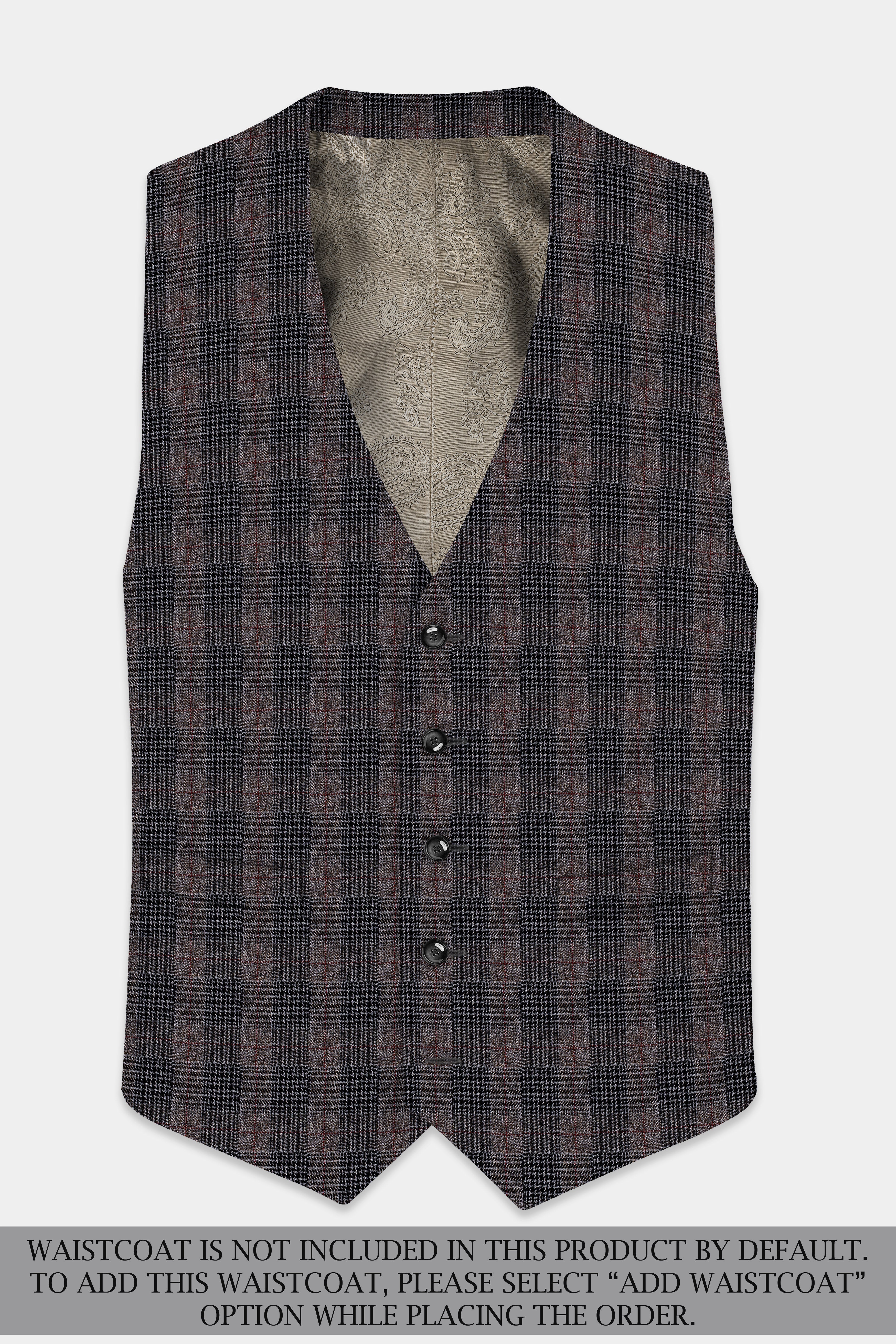 Rustic-Matterhorn Brown Plaid Tweed Double Breasted Designer Suit