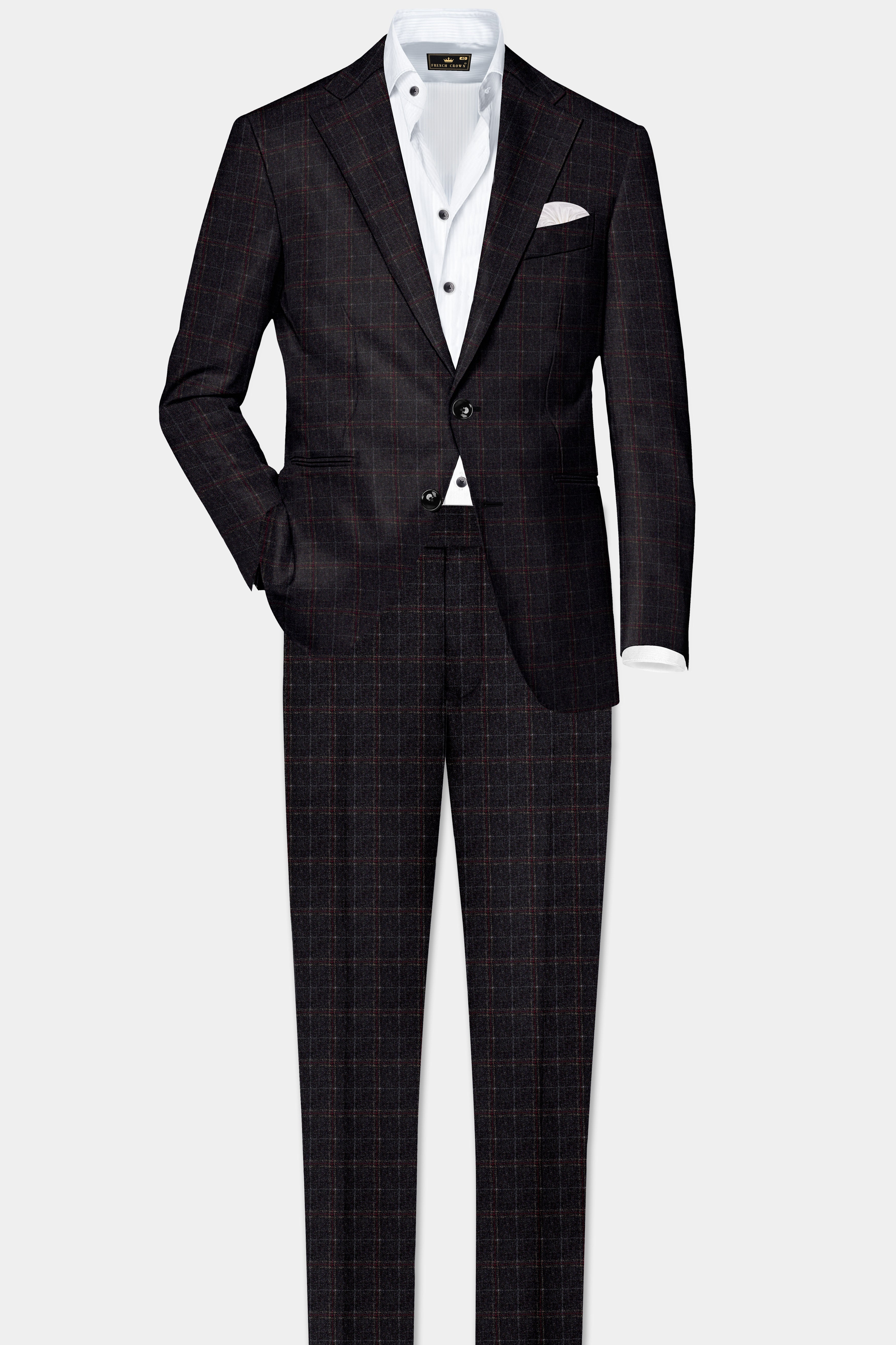 Apollo-Zeus Brown Plaid Tweed Single Breasted Suit