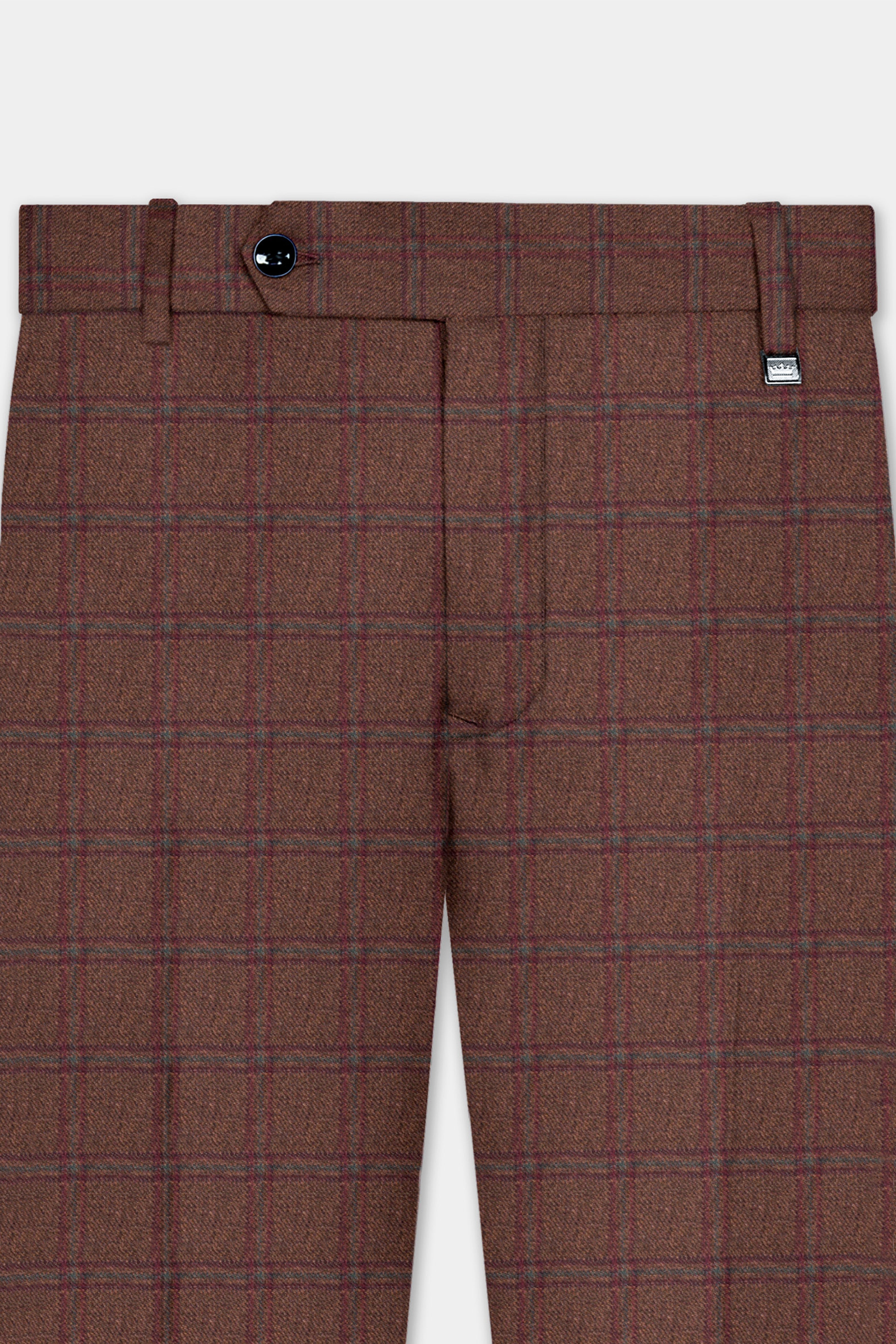 Harris-Derby Brown Plaid Tweed Double Breasted Suit