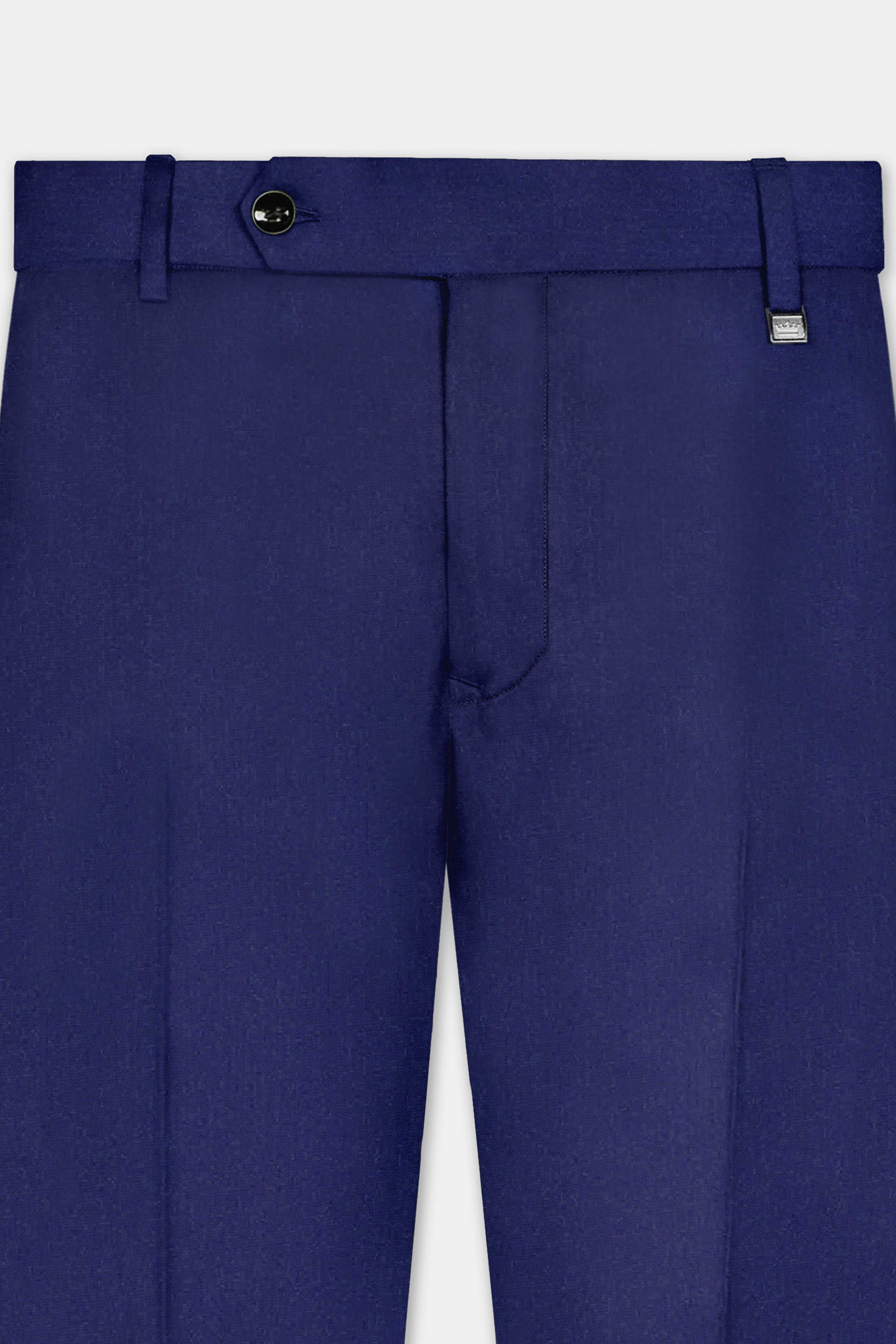 Celestia-Zodiac Blue Solid Wool Rich Bandhgala Suit