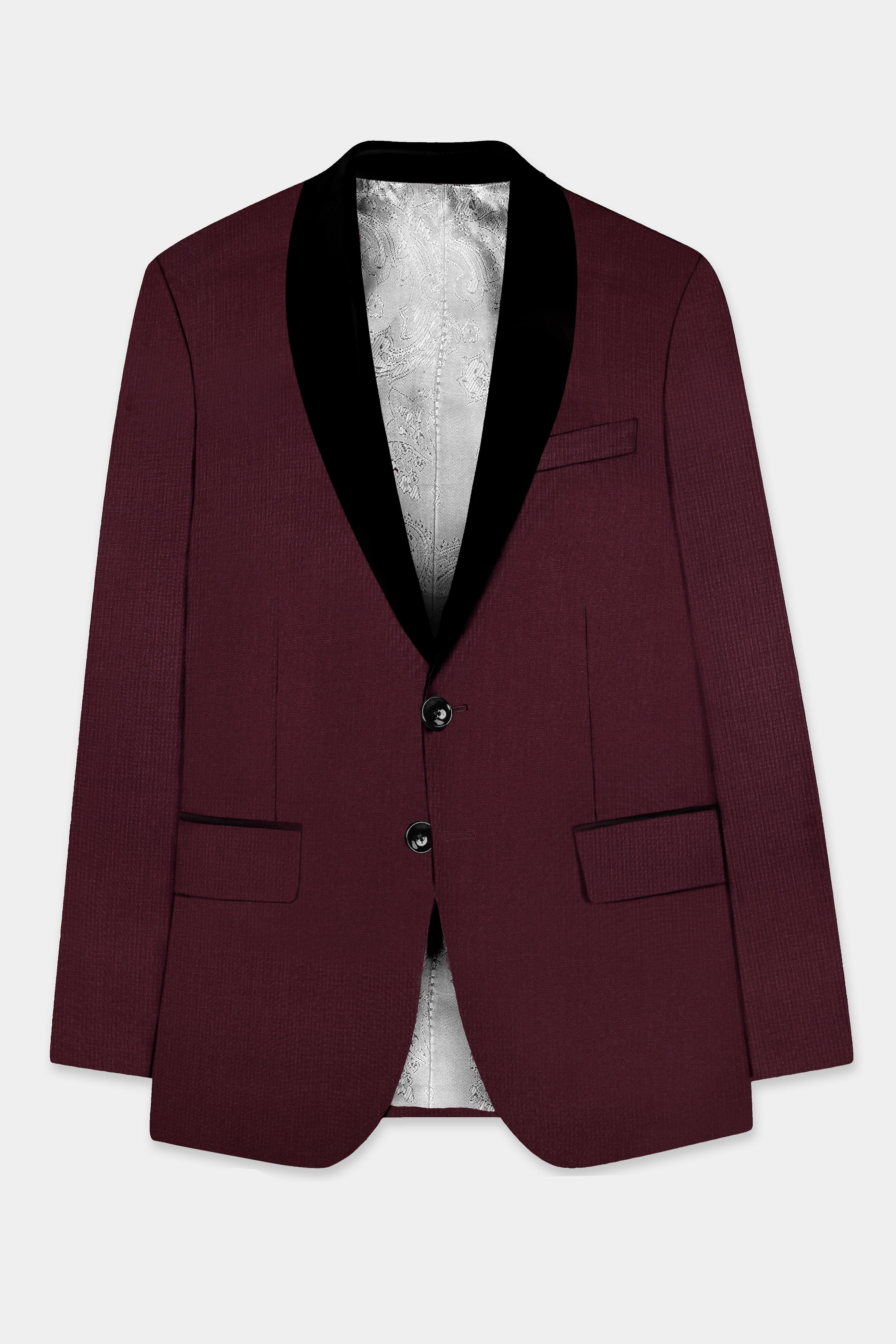 SepiaElite-Tamarind Brown Solid Wool Rich Tuxedo Slight Stretch Suit