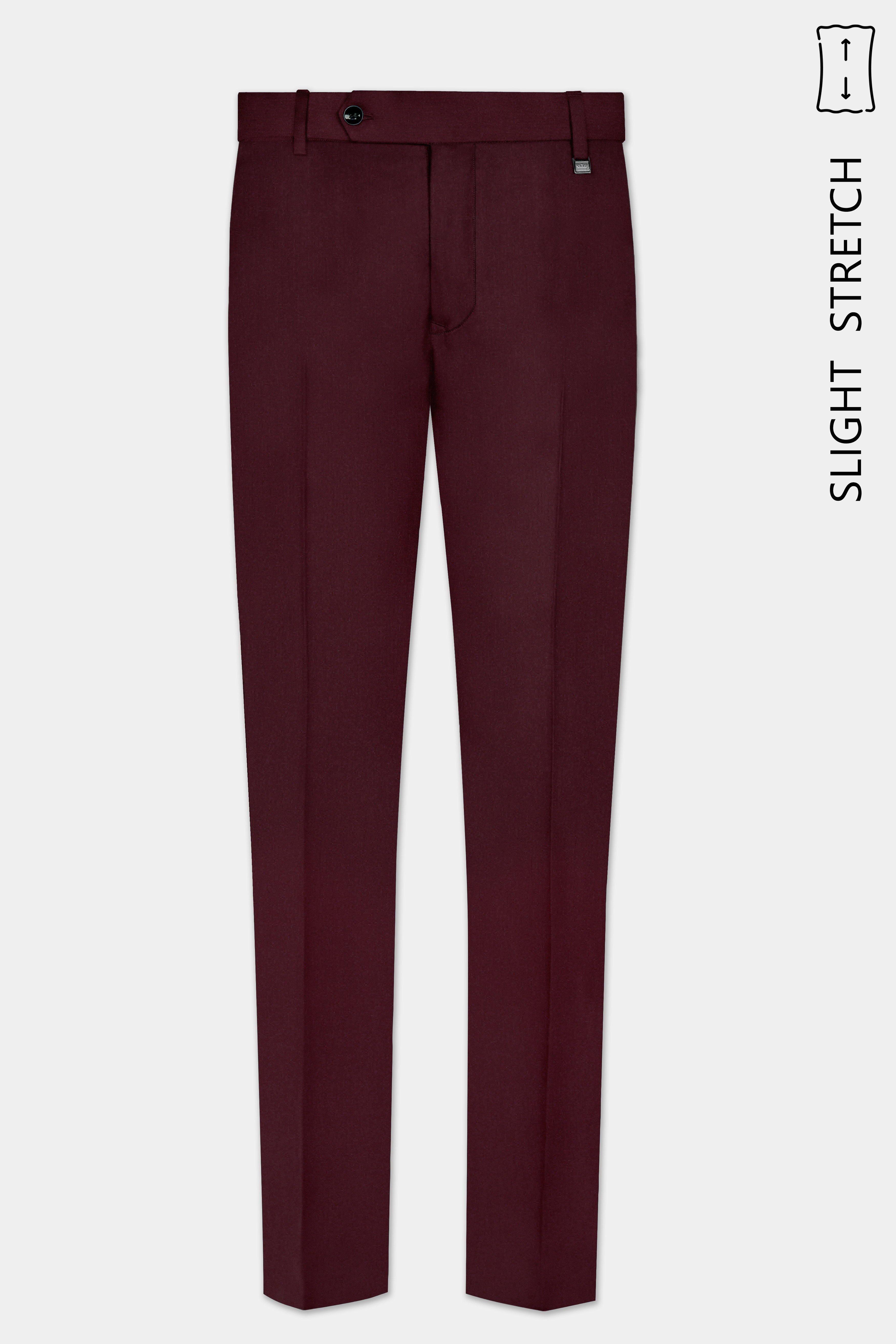 SepiaElite-Tamarind Brown Solid Wool Rich Cross Placket Bandhgala Slight Stretch Suit