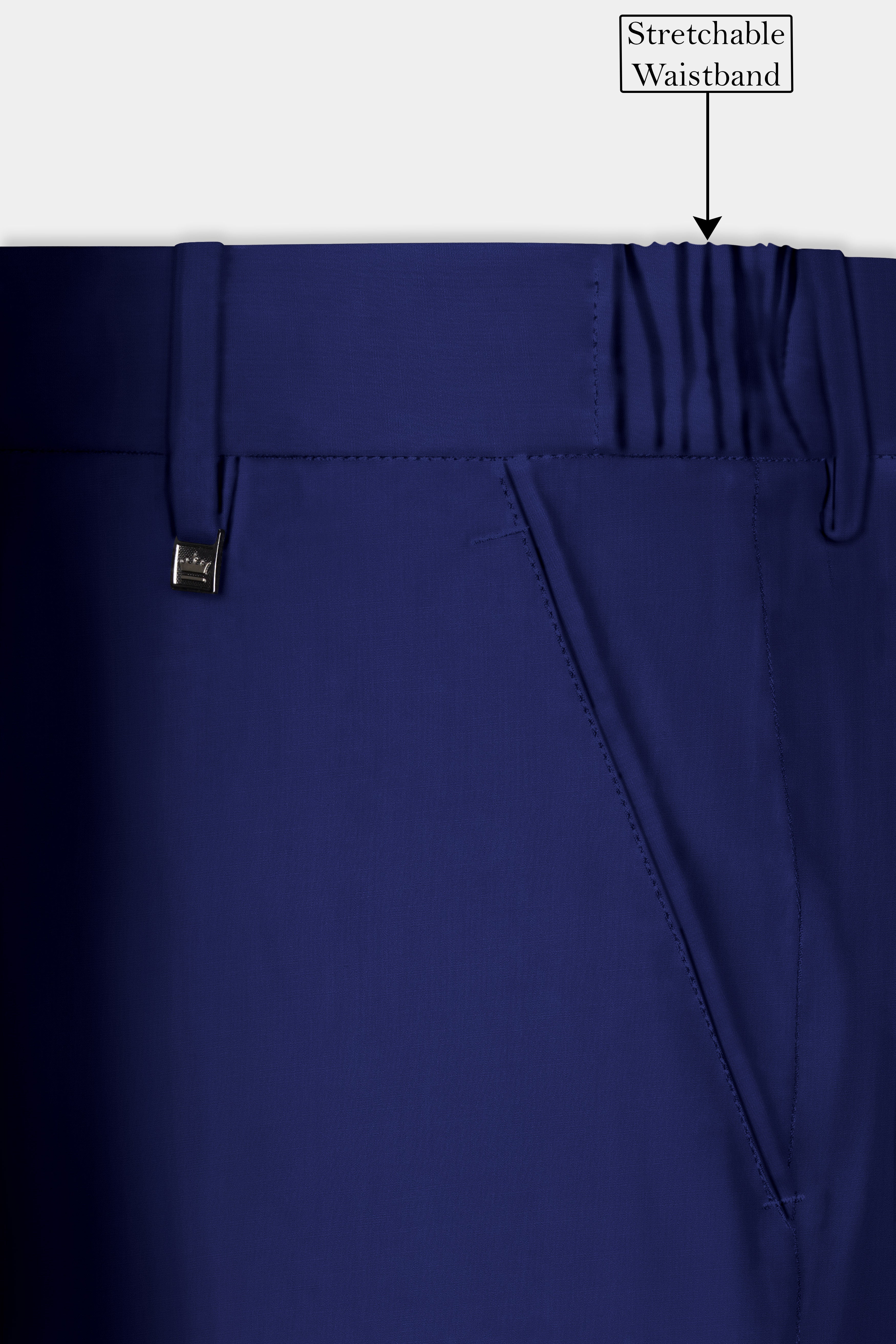 Celestia-Blue Solid Wool Rich Double Breasted Slight Stretch Suit
