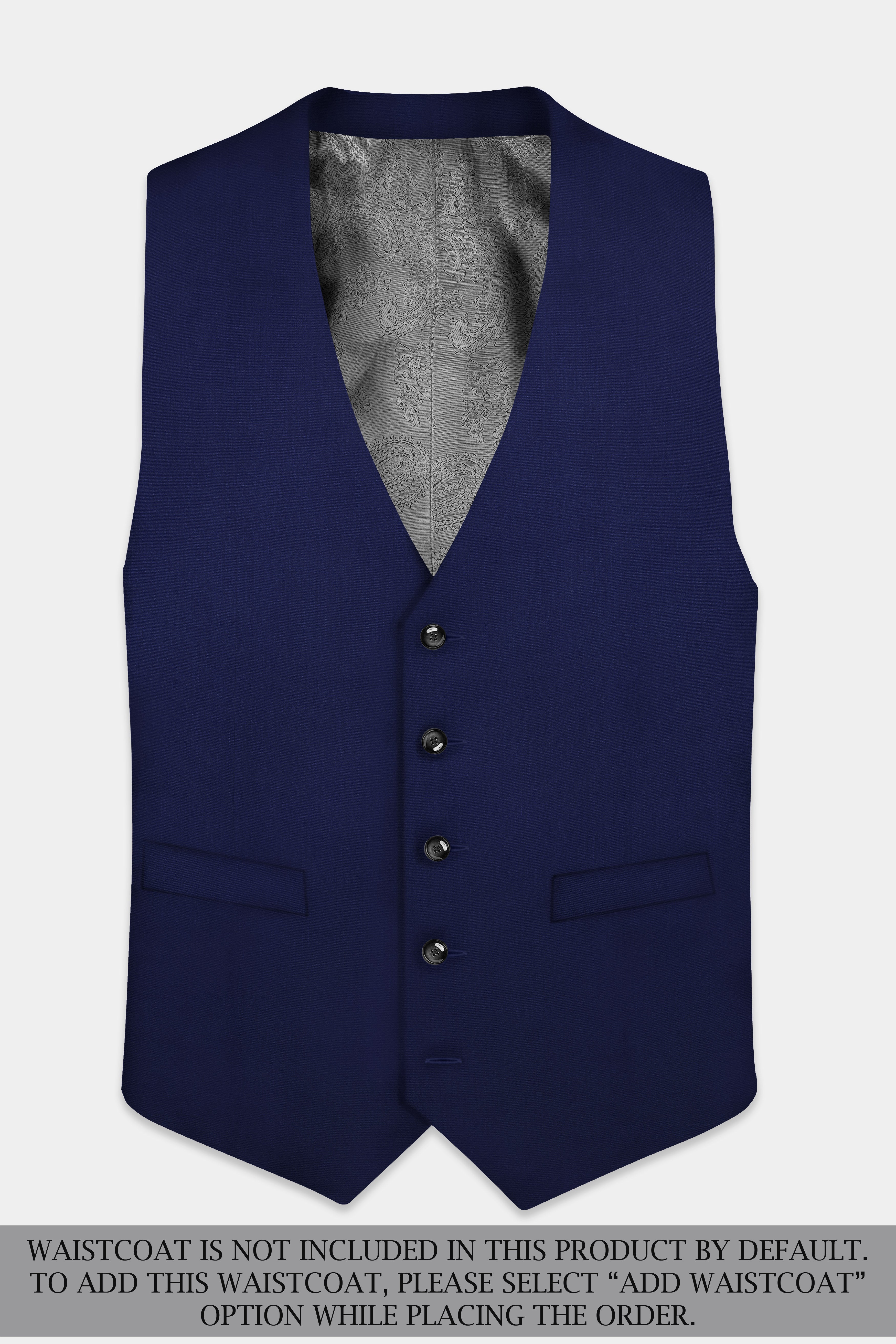 Celestia-Zodiac Blue Solid Wool Rich Double Breasted Suit