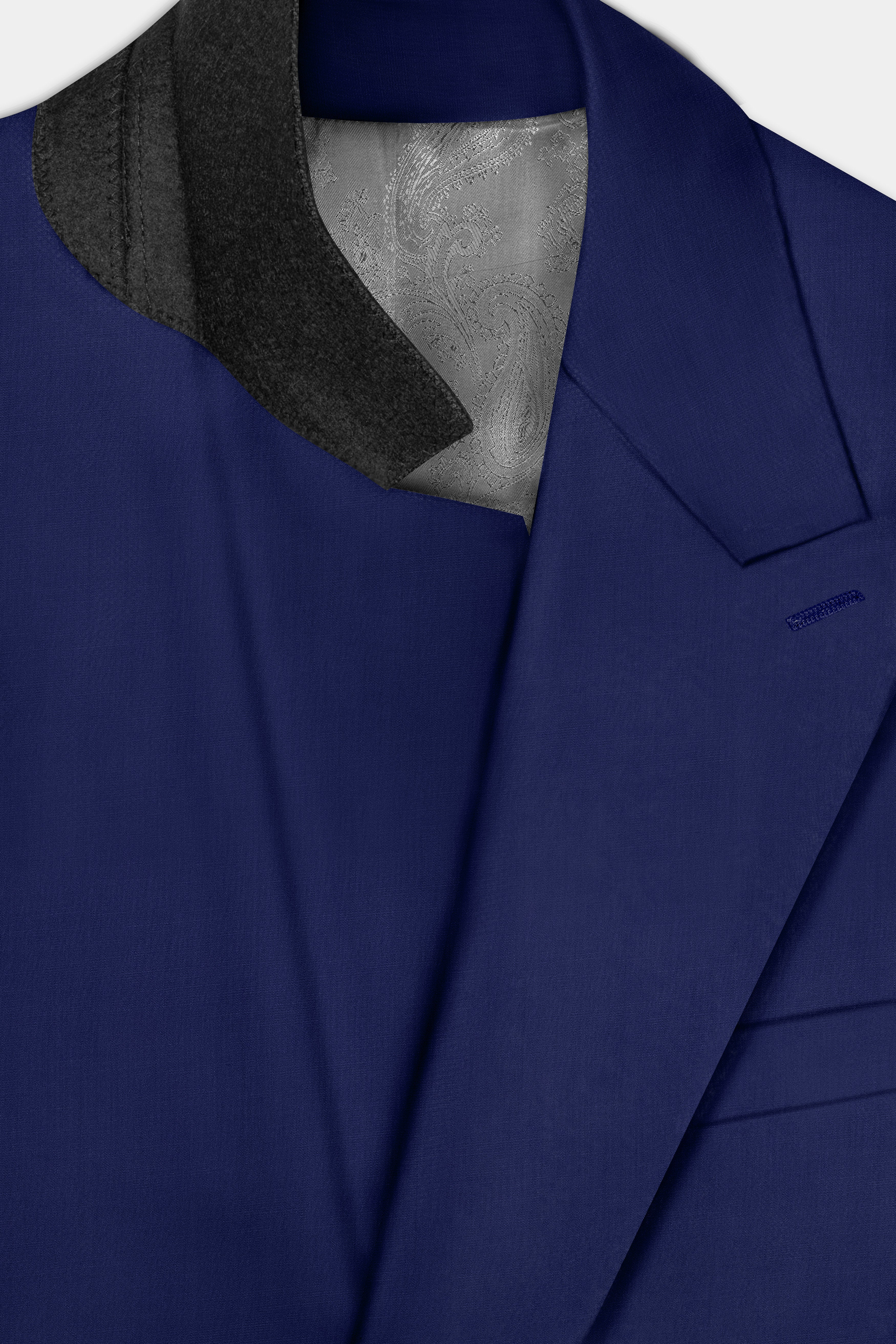 Celestia-Blue Solid Wool Rich Double Breasted Slight Stretch Suit