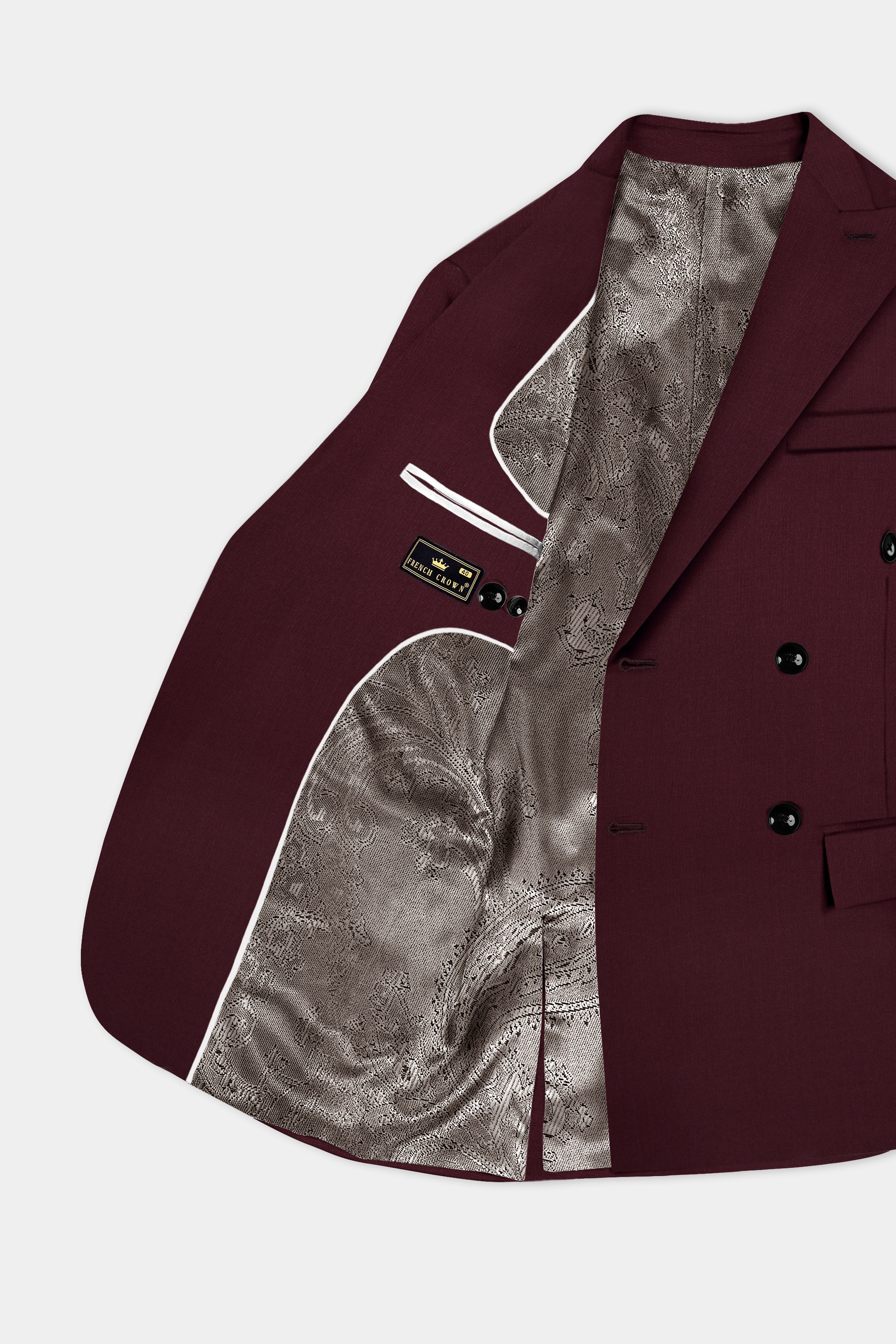 SepiaElite-Tamarind Brown Solid Wool Rich Double Breasted Slight Stretch Suit