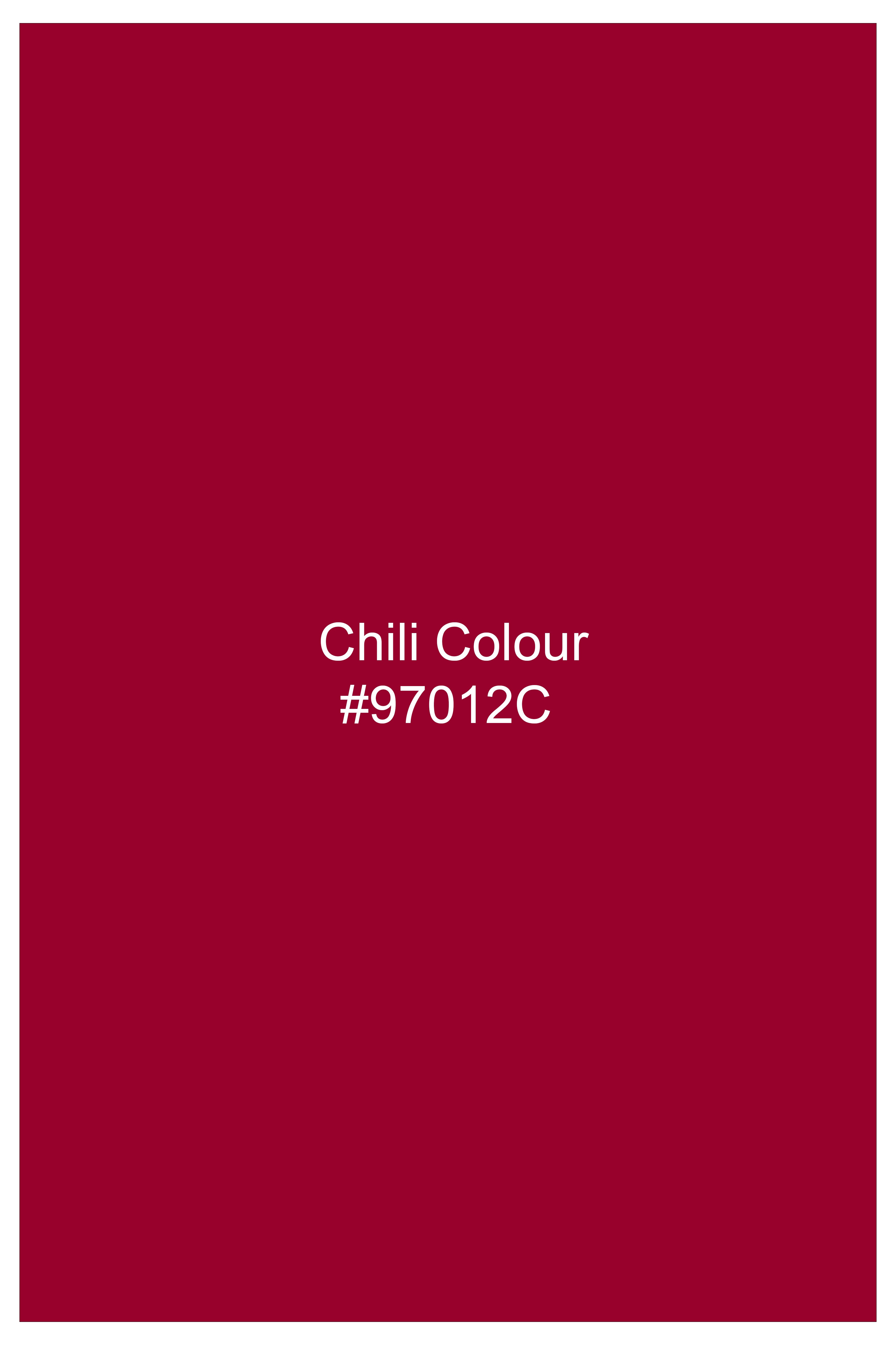 Vermilion-Chili Red Solid Wool Rich Single Breasted Slight Stretch Suit