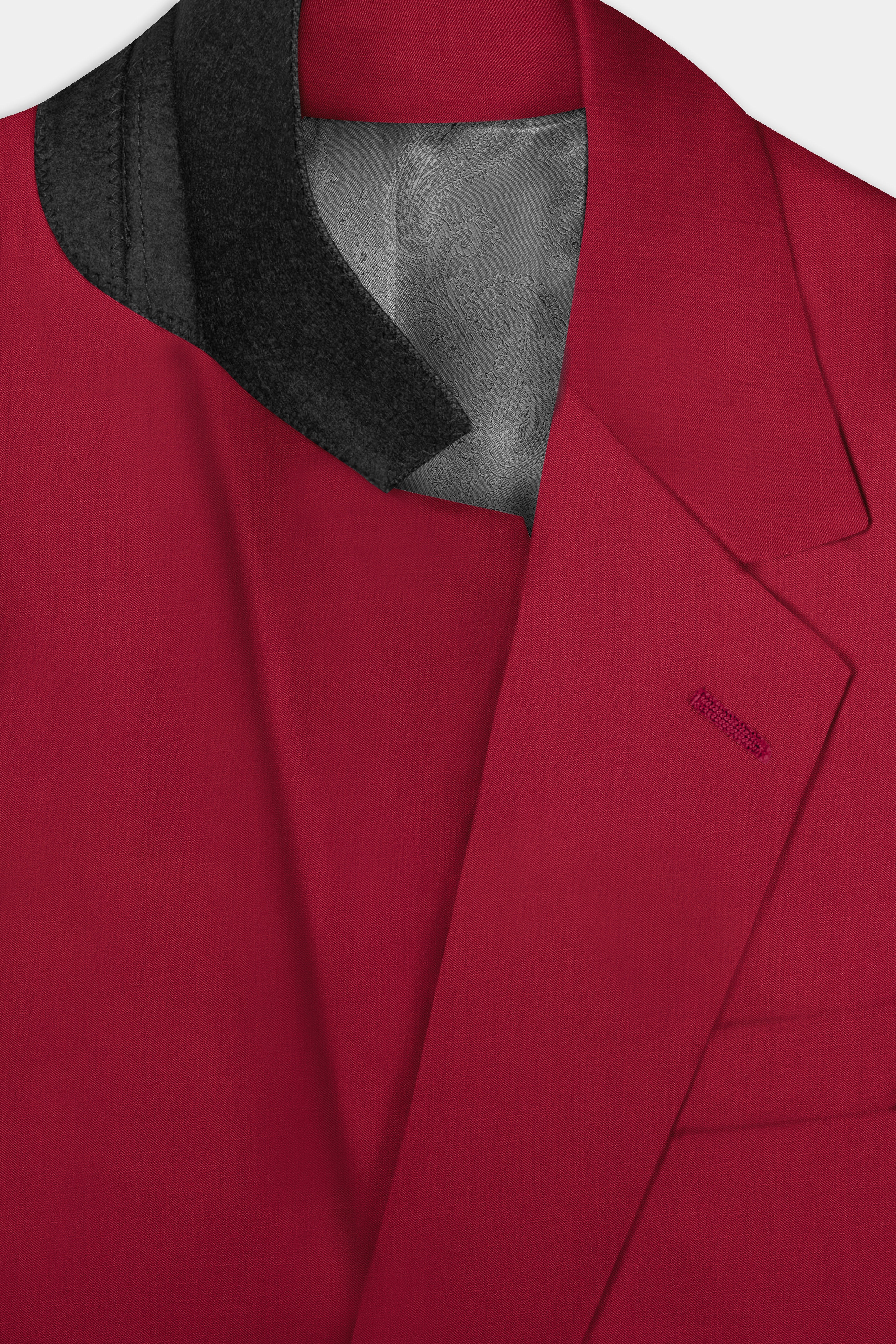 Vermilion-Chili Red Solid Wool Rich Single Breasted Slight Stretch Suit
